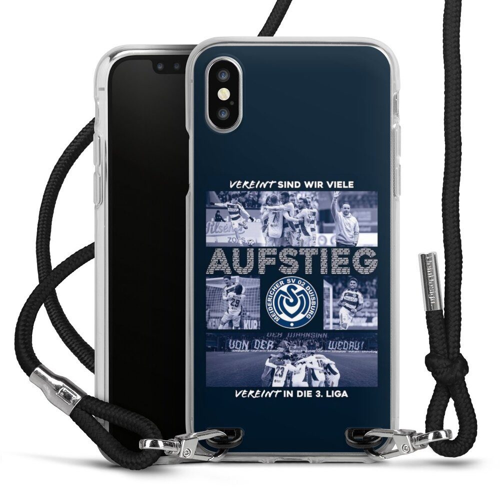 DeinDesign Handyhülle MSV Duisburg Aufstieg Offizielles Lizenzprodukt, Apple iPhone X Handykette Hülle mit Band Case zum Umhängen