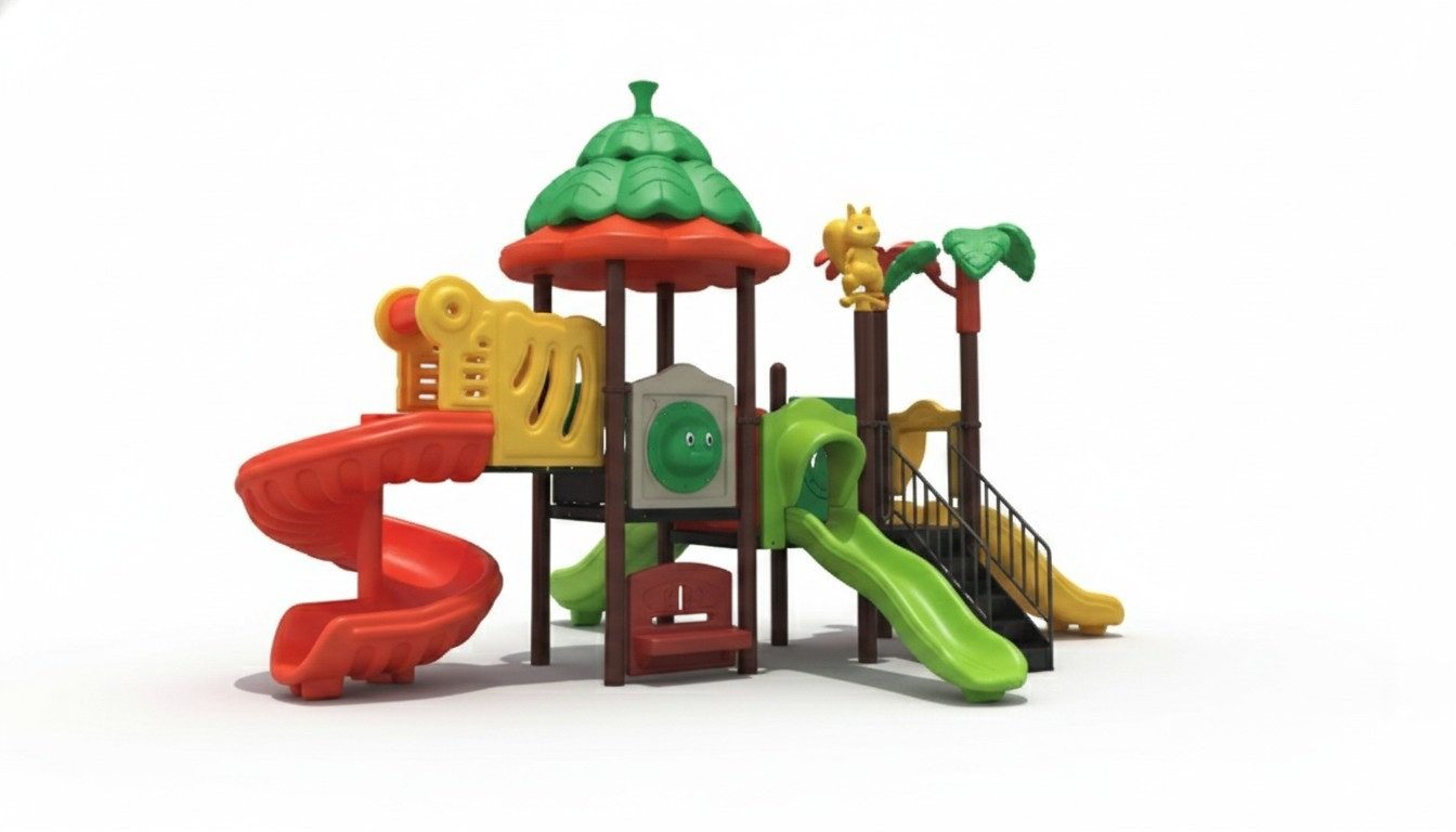 JVmoebel Spielturm Kunststoff Spielhaus für Kinder mit Rutsche und Sitzplätzen, Made in Europa