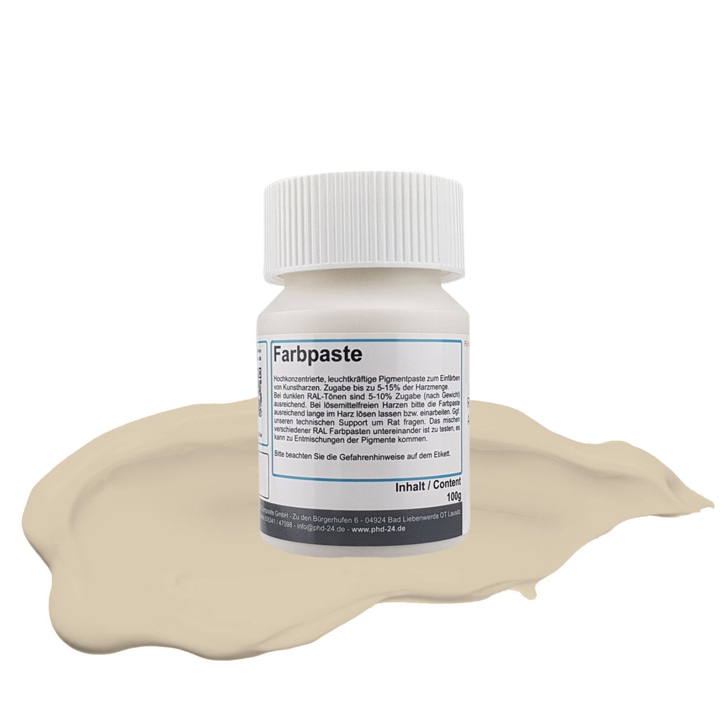 Harzfarbe 100g Farbpaste RAL 1015 hellelfenbein