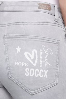 SOCCX Slim-fit-Jeans mit verkürztem Bein