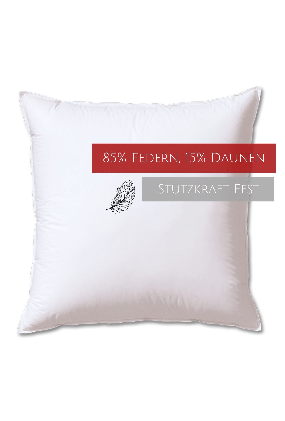 Kopfkissen Edition, Kauffmann, Füllung: 85% Federn, 15% Daunen, Bezug: 100% Baumwolle, allergikerfreundlich