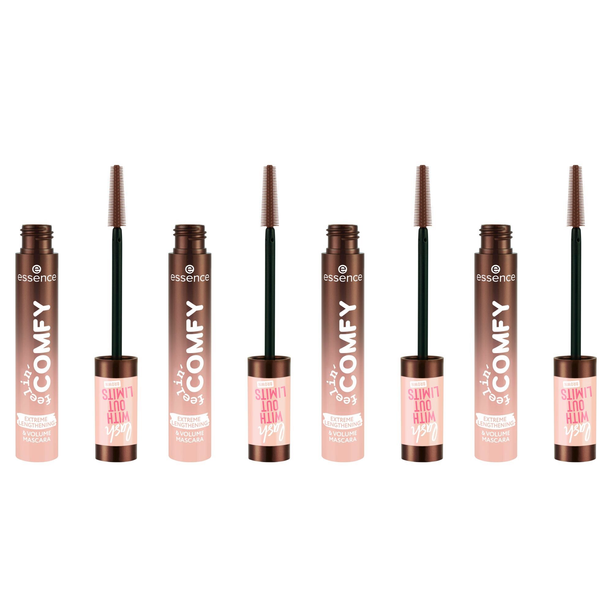 Essence Mascara feelin' comfy lash WITHOUT LIMITS BROWN EXTREME LENGTHENING & VOLUME, 4-tlg.
