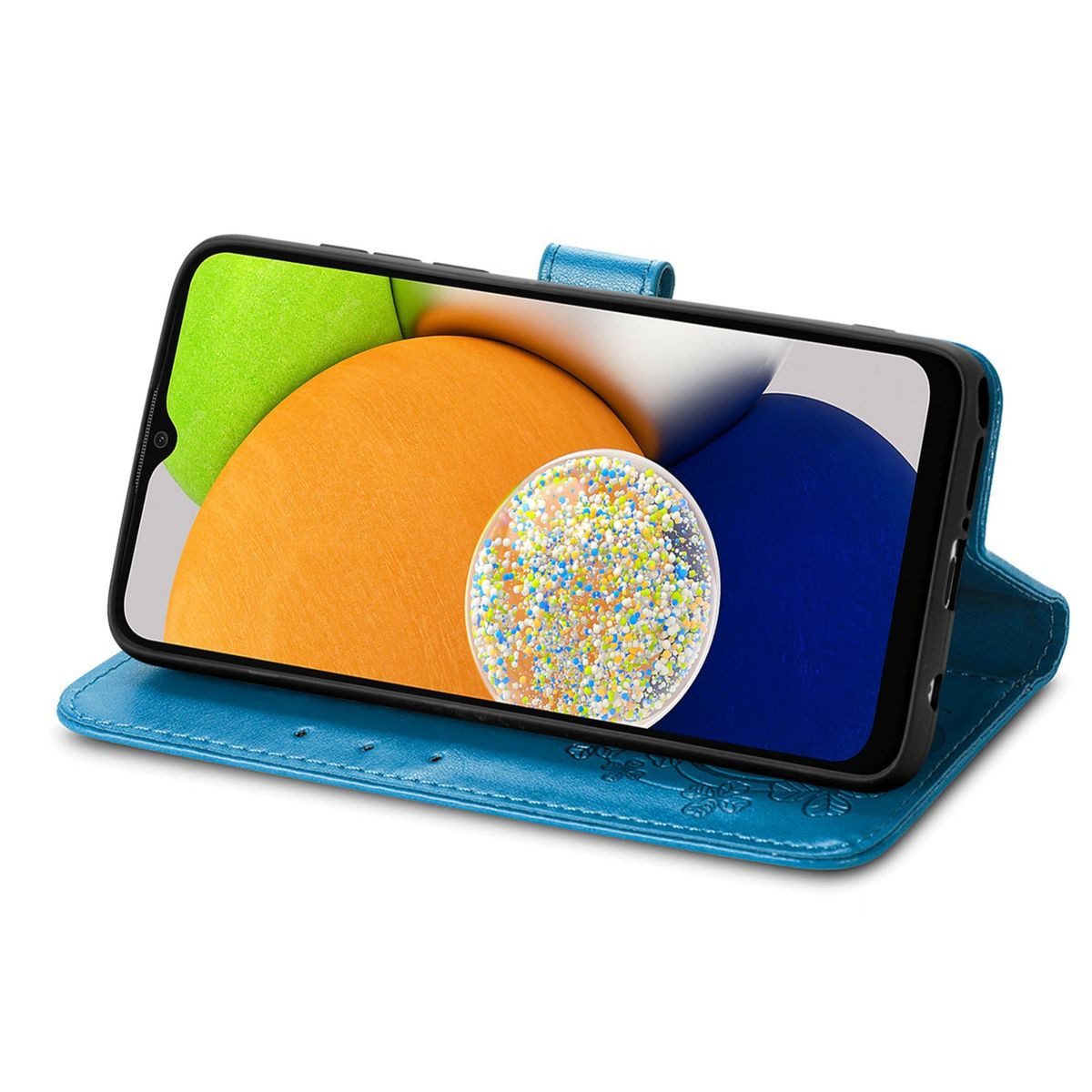 König Design Handyhülle Samsung Galaxy A03, Schutzhülle Schutztasche Case Cover Etuis Wallet Klapptasche Bookstyle