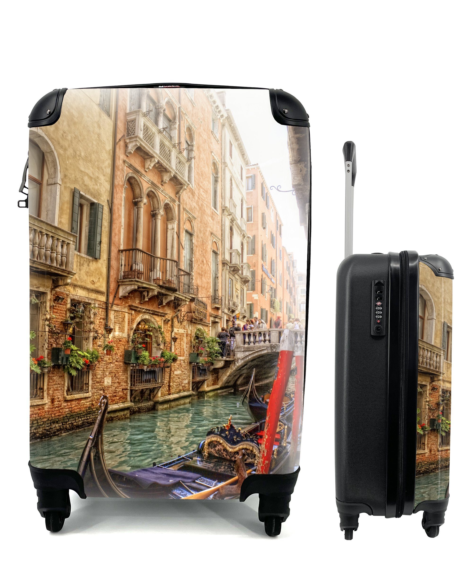 MuchoWow Handgepäckkoffer Venedig - Italien - Gondel, 4 Rollen, Reisetasche mit rollen, Handgepäck für Ferien, Trolley, Reisekoffer