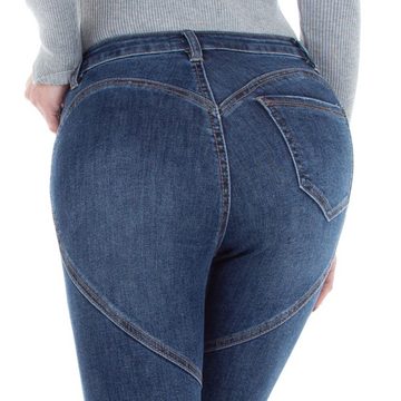 Ital-Design Skinny-fit-Jeans Damen Elegant Stretch Skinny Jeans in Blau