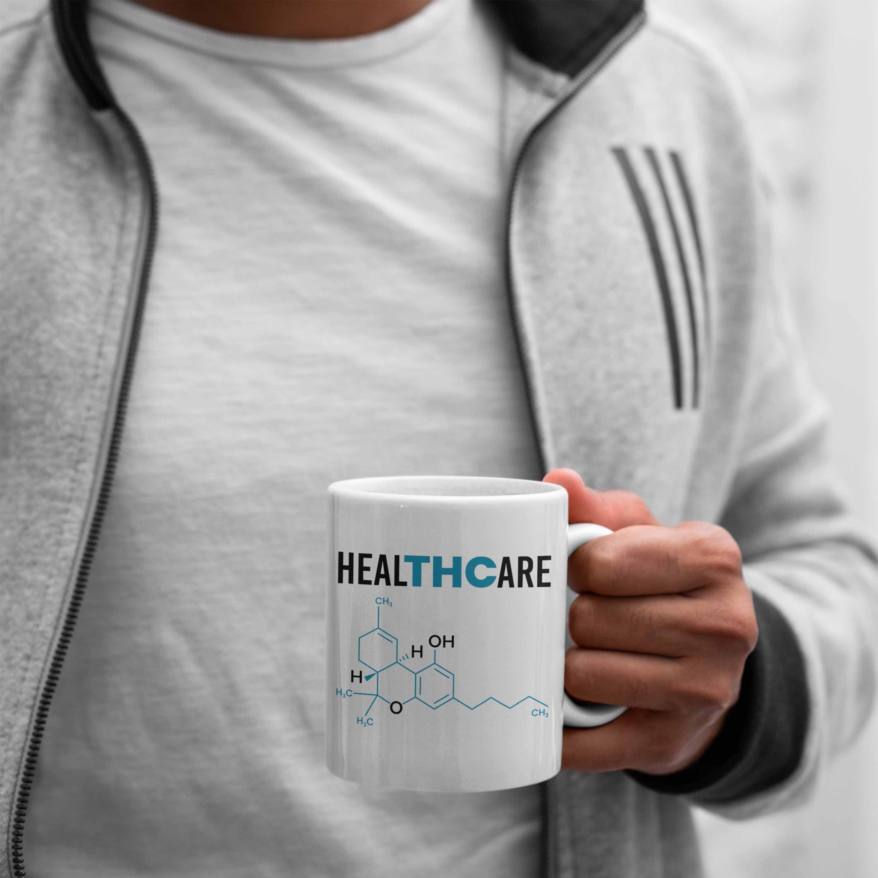 - "THC Cannabis-Liebhaber THC Healthcare" Weiss Tasse Trendation Tasse