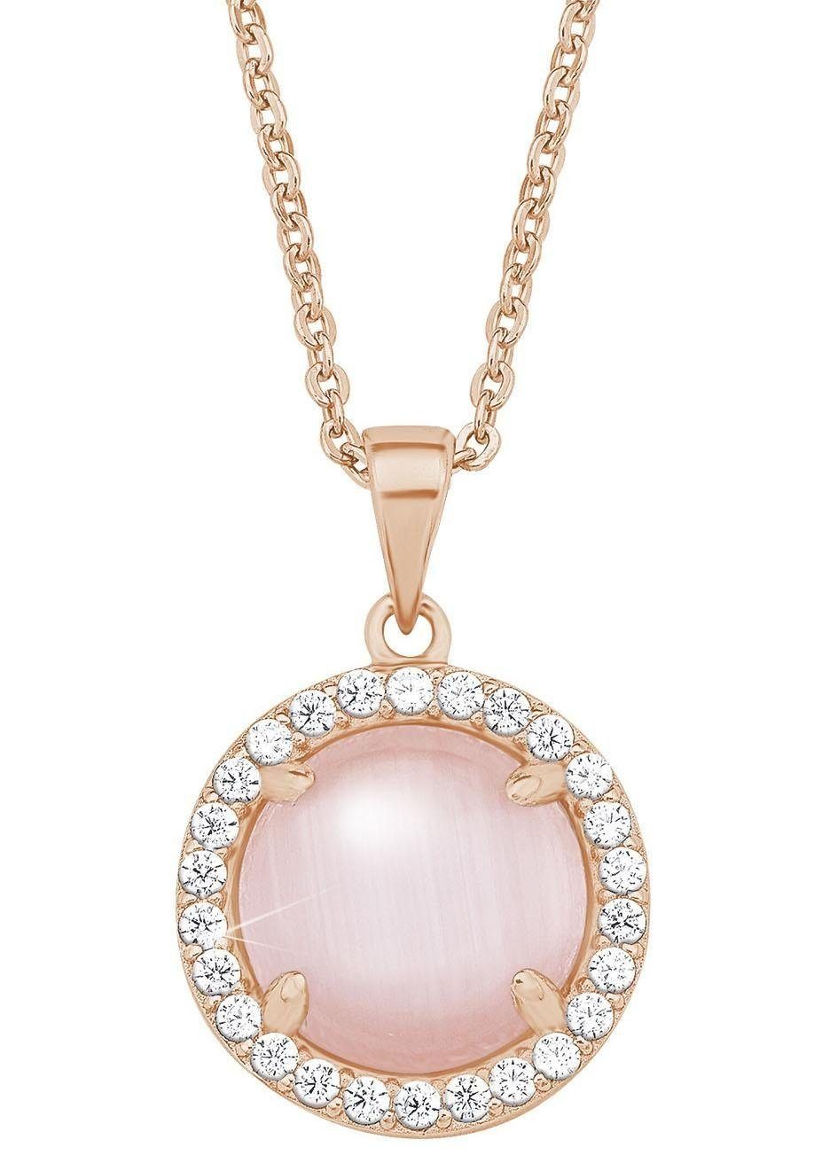 Amor Kette mit Anhänger, mit Katzenauge, Zirkonia (synth)