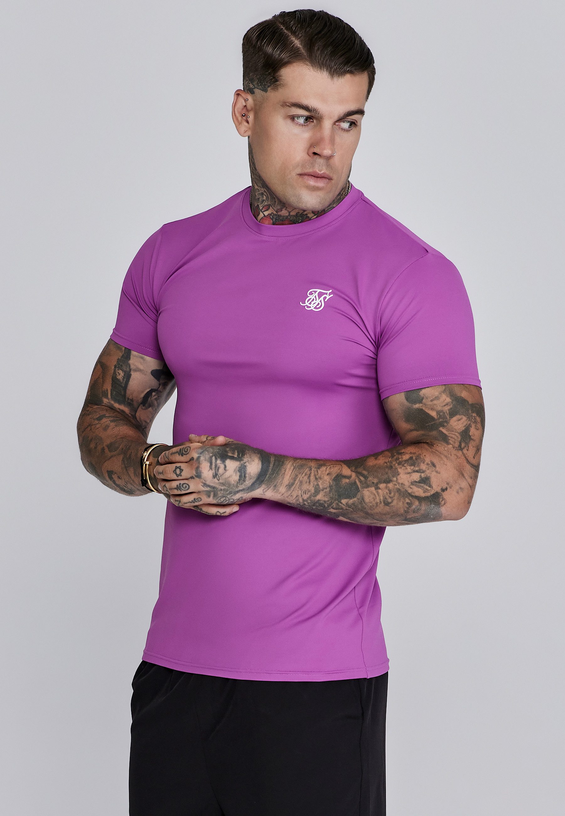 Siksilk T-Shirt SikSilk Herren Pink Muscle Fit T-Shirt günstig online kaufen