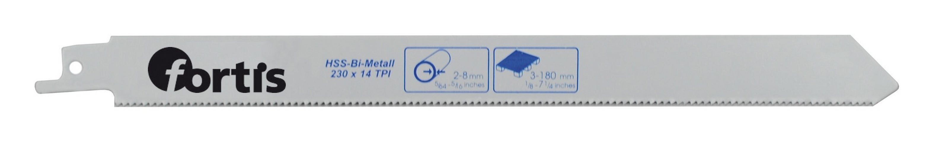 / 1,8 Säbelsägeblatt (2 fortis 210 230 HSS Stück), / Bi-Metall