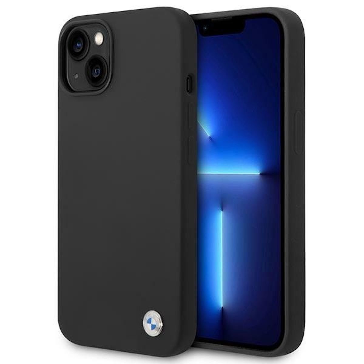 BMW Smartphone-Hülle BMW Silicone Metal Logo Apple iPhone 14 Hard Case Schutzhülle Schwarz