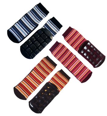 WERI SPEZIALS Strumpfhersteller GmbH ABS-Socken Damen ABS-Socken >>Feine Ringel<< aus Baumwolle (1 Paar) mit Frottee