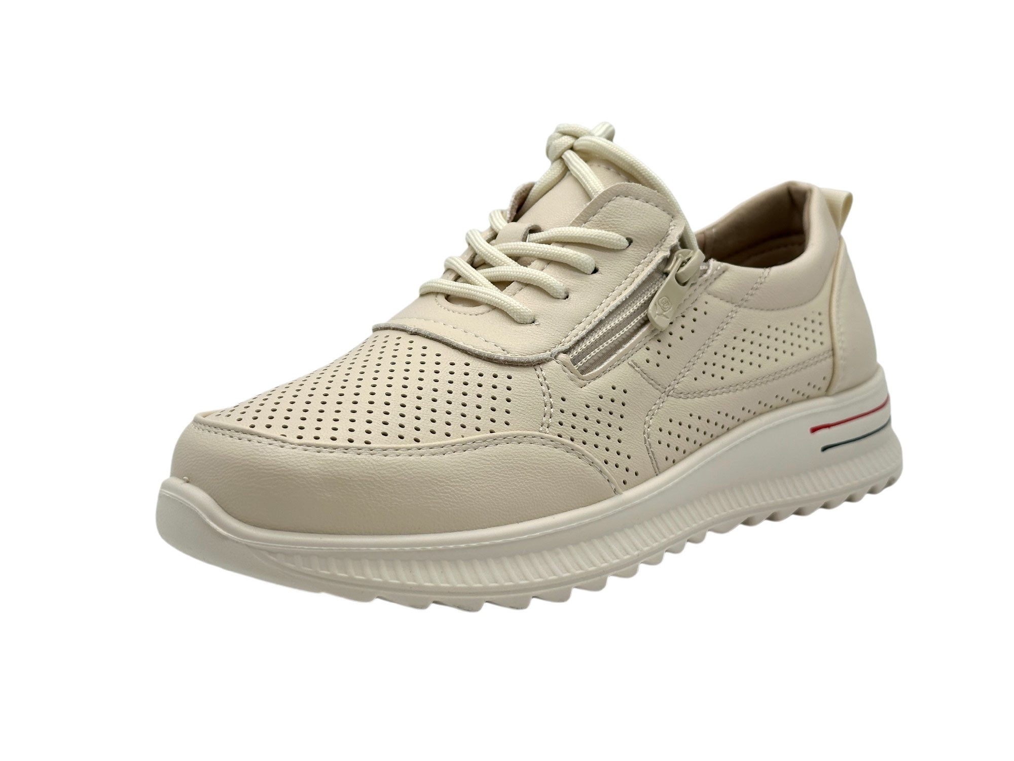 Nowaland Damen Halbschuhe mit Reißverschluss und Perforierung Sneaker Seitlicher Reißverschluss · Atmungsaktive Perforierung – Bild 4 von 5