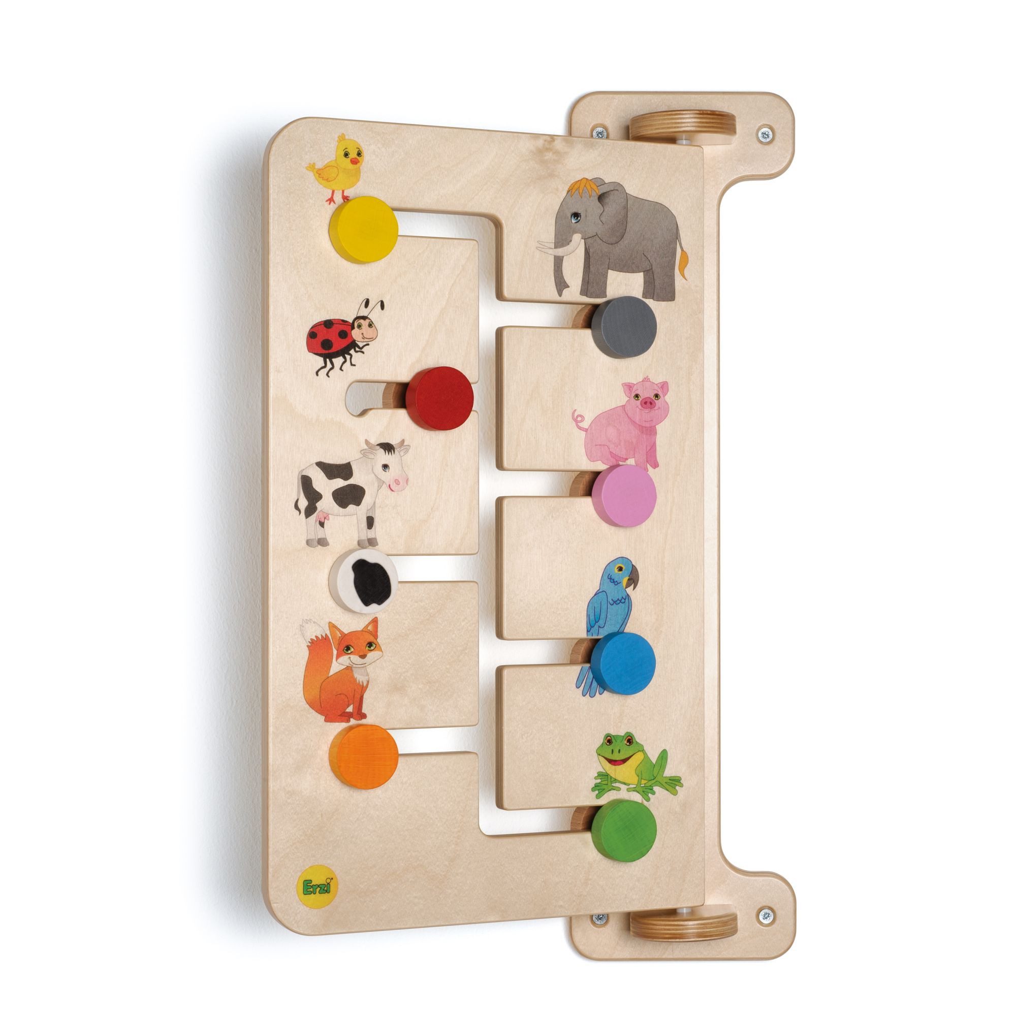 Erzi® Outdoor-Spielzeug, Buche, Birkensperrholz, Set (2-tlg) Wandspiel Schieberätsel Tiere für Kinder, 150 x 320 x 575 mm