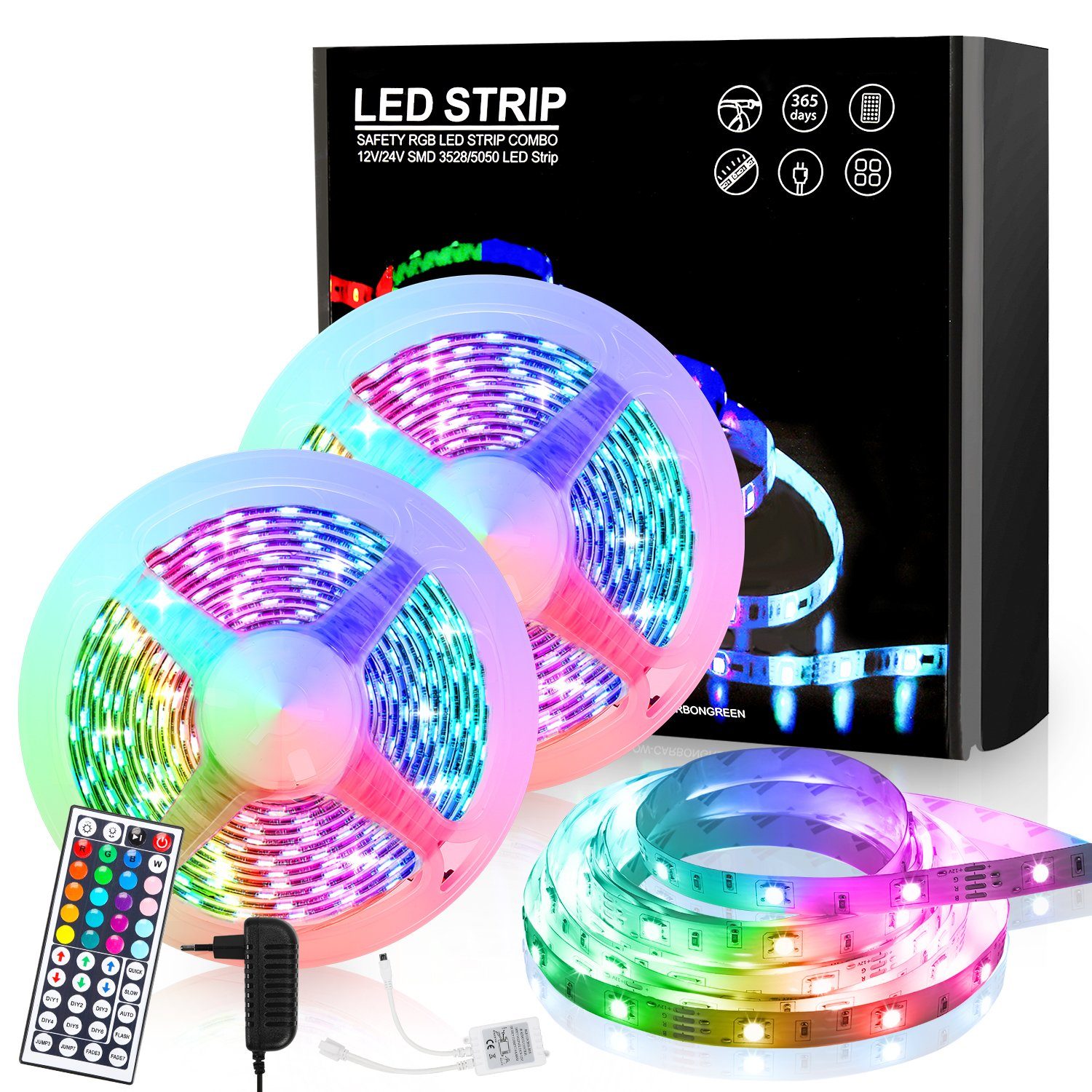 Lospitch LED Streifen Lichterkette 60-flammig Stripe LED Strip Stripe LED Band Leiste Licht Leuchte