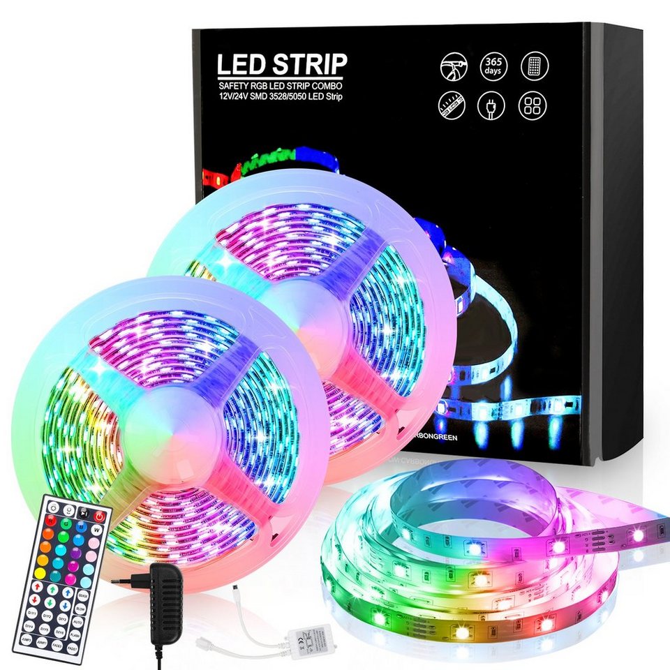 Lospitch LED Stripe LED Streifen Stripe LED Strip Licht Band Lichterkette  Leiste Leuchte, 30-flammig