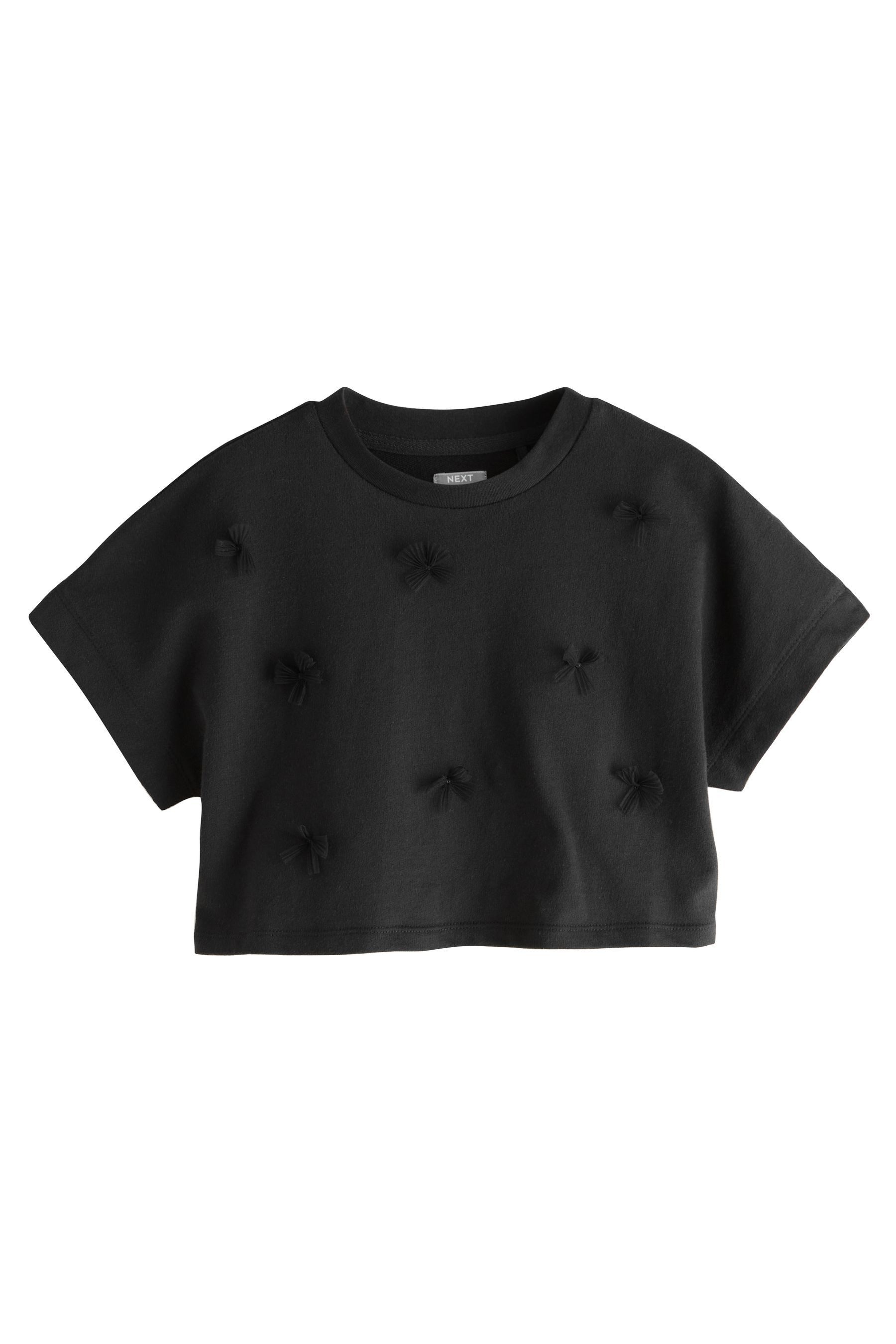 Next T-Shirt Kastiges T-Shirt mit Schleifen (1-tlg)