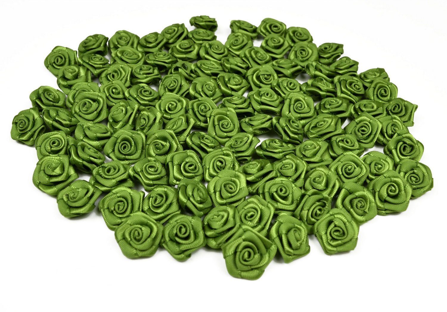 Creativery Streudeko, Satinrosen 15mm zum Basteln & Aufnähen 100 Stück