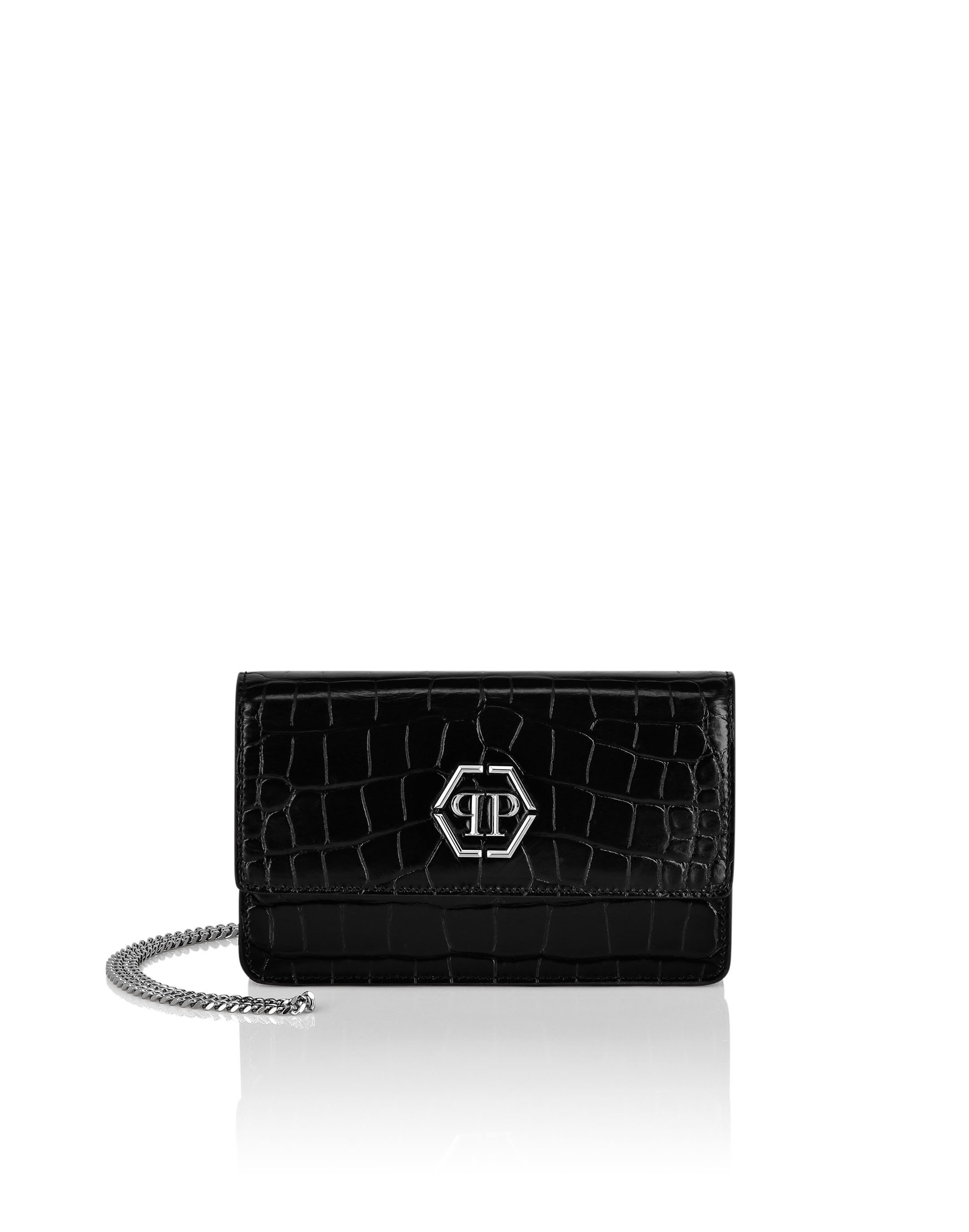 PHILIPP PLEIN Schultertasche Hexagon Crocco Print