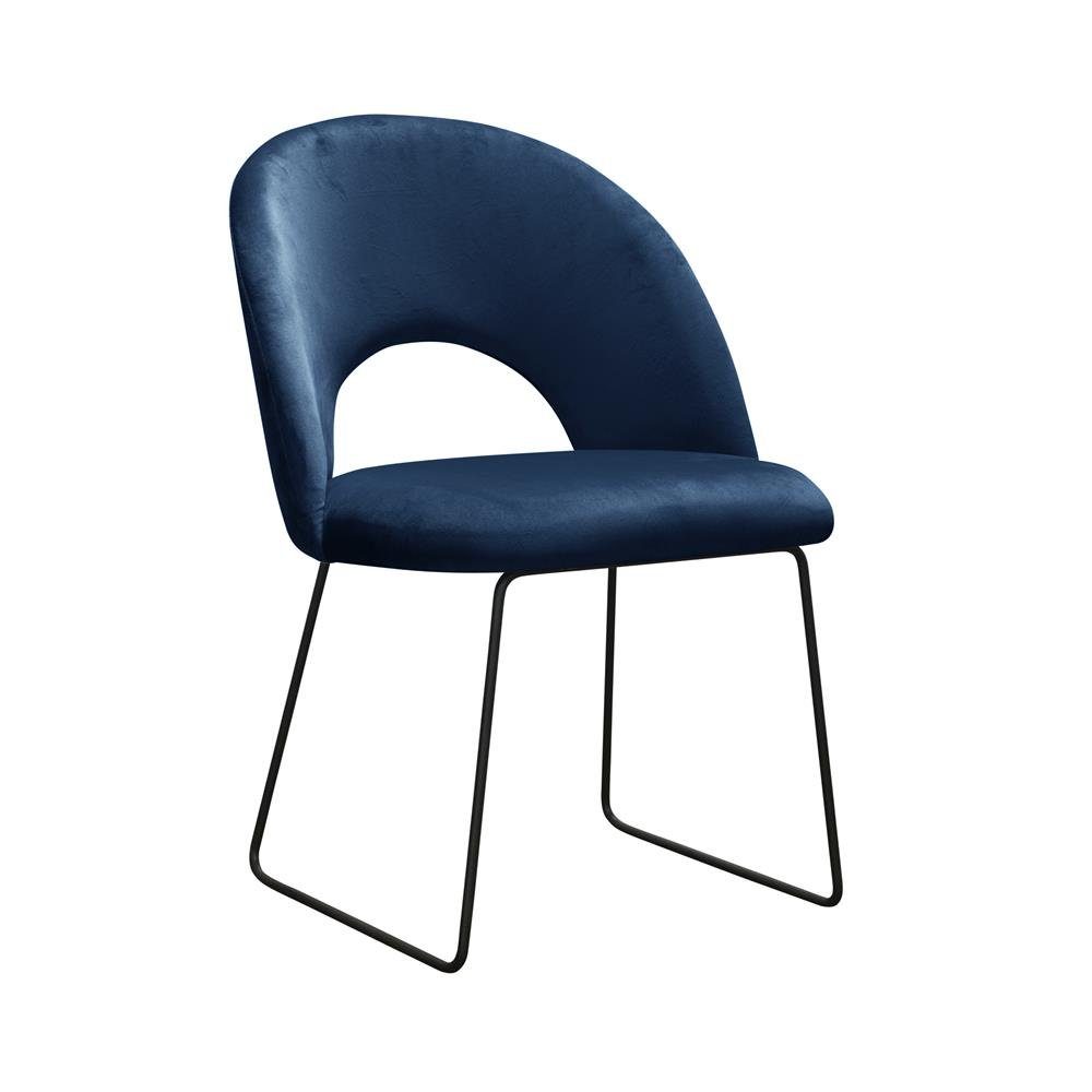 Blau JVmoebel Zimmer Sitz Stuhl Design Stuhl, Polster Textil Stühle Stoff Ess Praxis Wartezimmer Neu