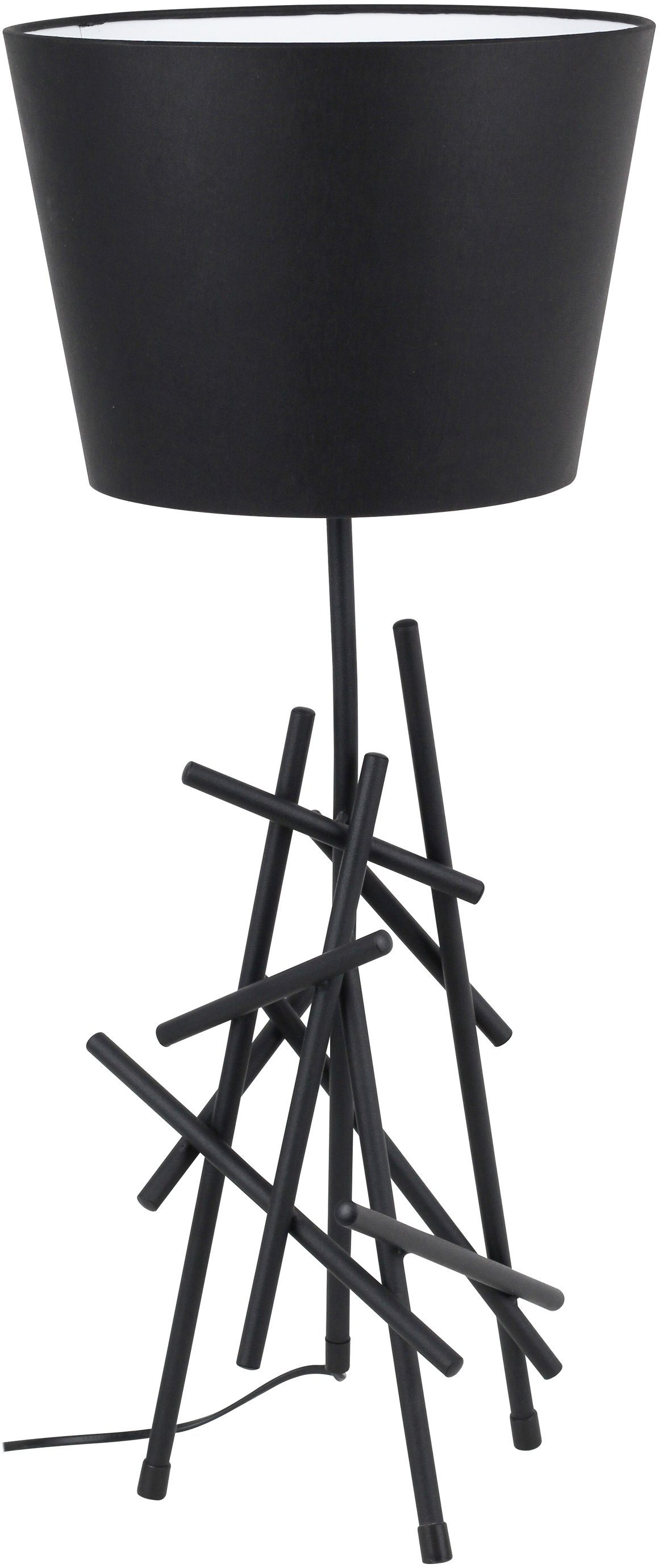Design GLENN, Tischleuchte Leuchtmittel, aus originelles Metall, Stoffschirm, ohne schwarz flexiblem Light SPOT mit