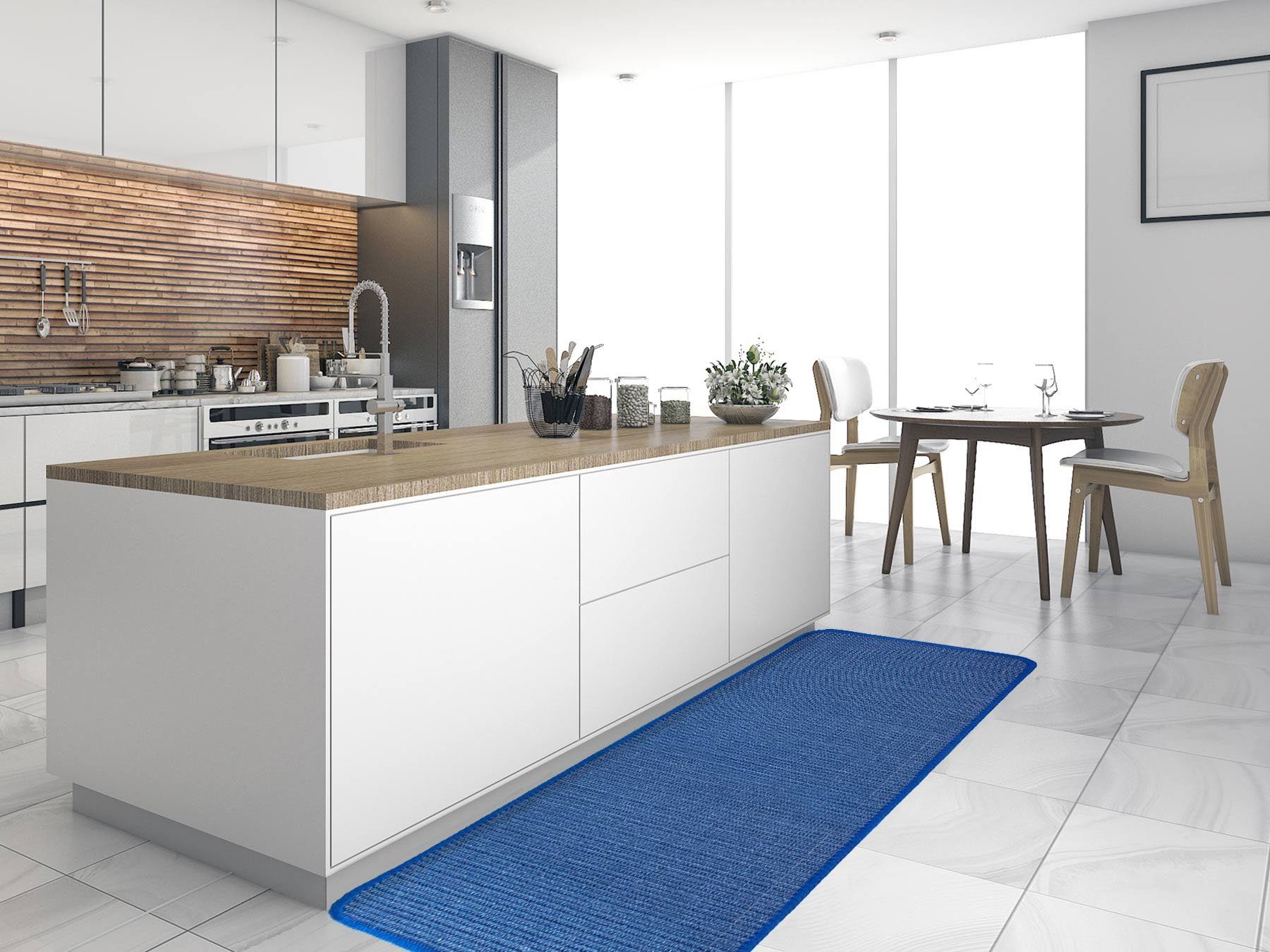 Küchenläufer SISAL, in mm, rutschhemmend, Primaflor-Ideen 100% rechteckig, Textil, Höhe: blau 6 Sisal, Küche Obermaterial