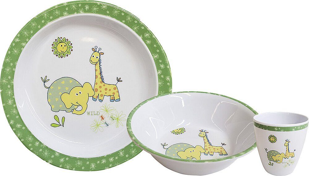 GIMEX Grillbesteck-Set Gimex Kindergeschirrset Wildlife 3-tlg., (3 tlg)