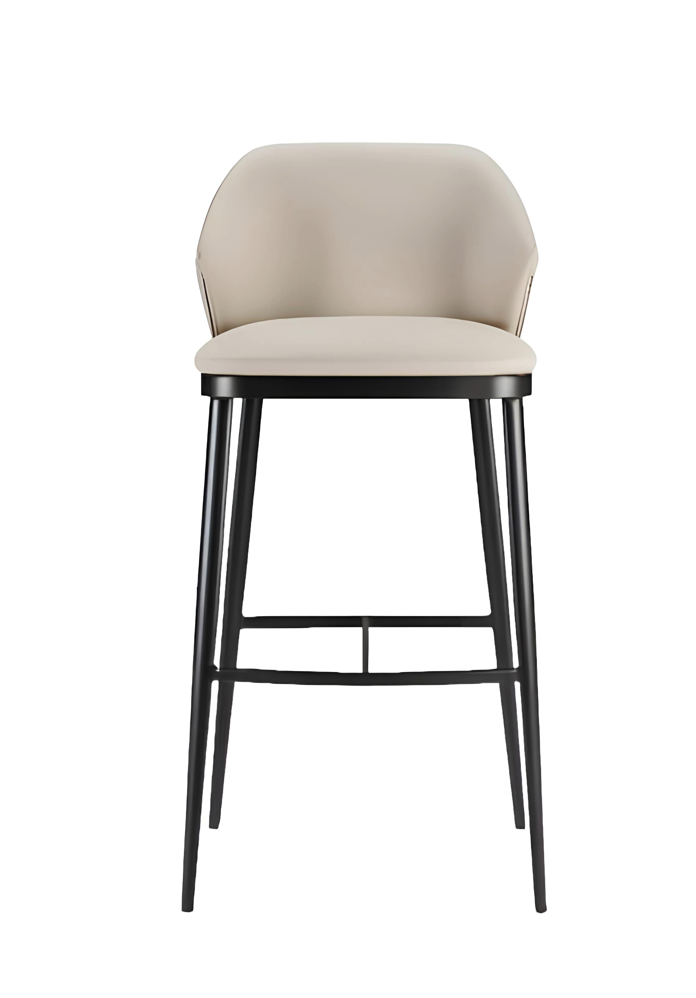 JVmoebel Barhocker Beiger Esszimmerstuhl aus Leder und Holz mit elegantem Design (1 St., BARSTUHL), Made in Europa