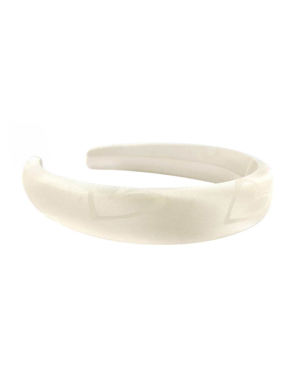 axy Haarreif Breit gepolsterter Haarreif aus Seidenstoff mit Herzmuster, Vintage Damen Haareifen im romantischen Stil Haarband