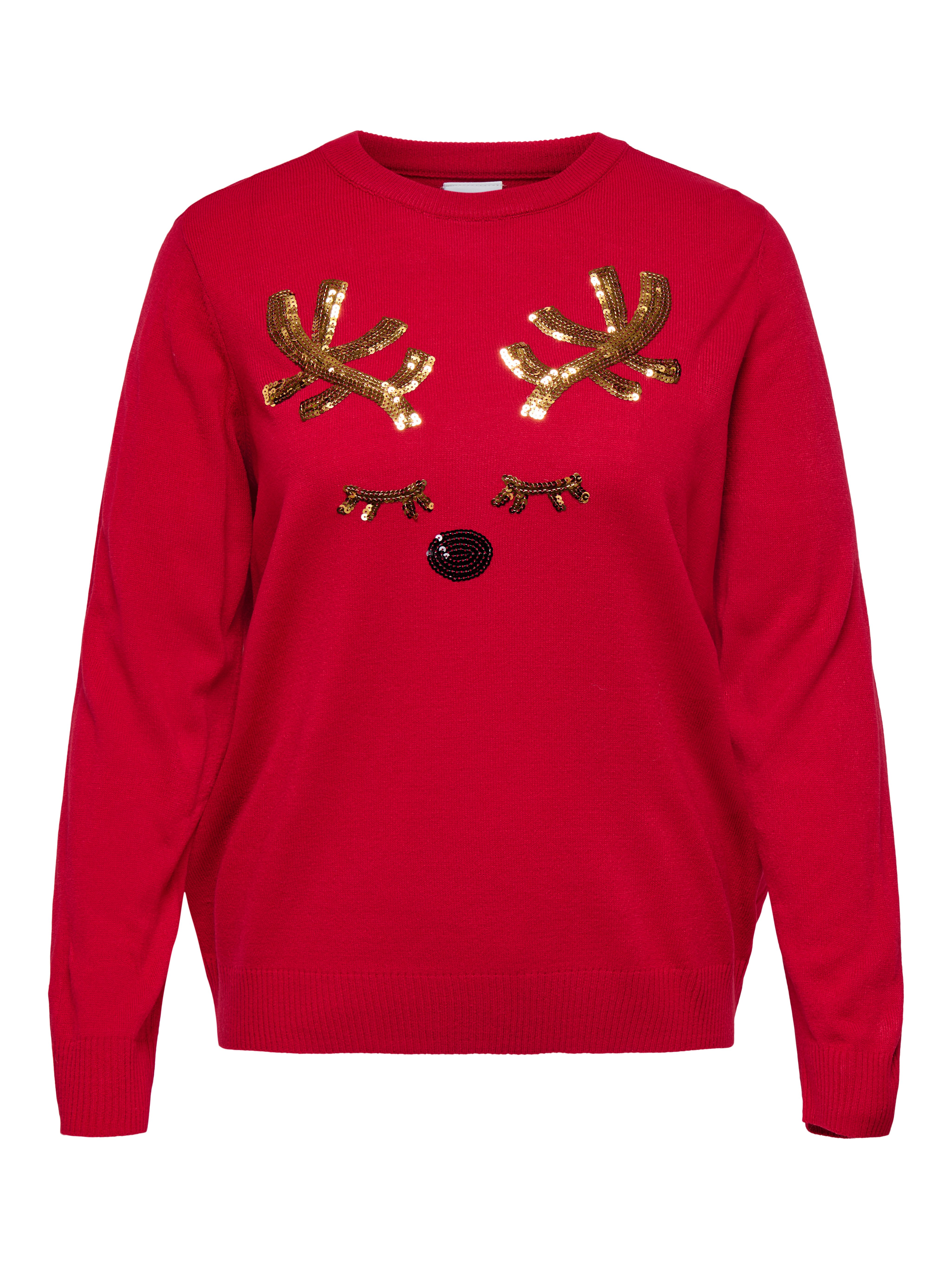 ONLY CARMAKOMA Weihnachtspullover CARXMAS SHINE LS ONECK KNT Ugly Sweater günstig online kaufen