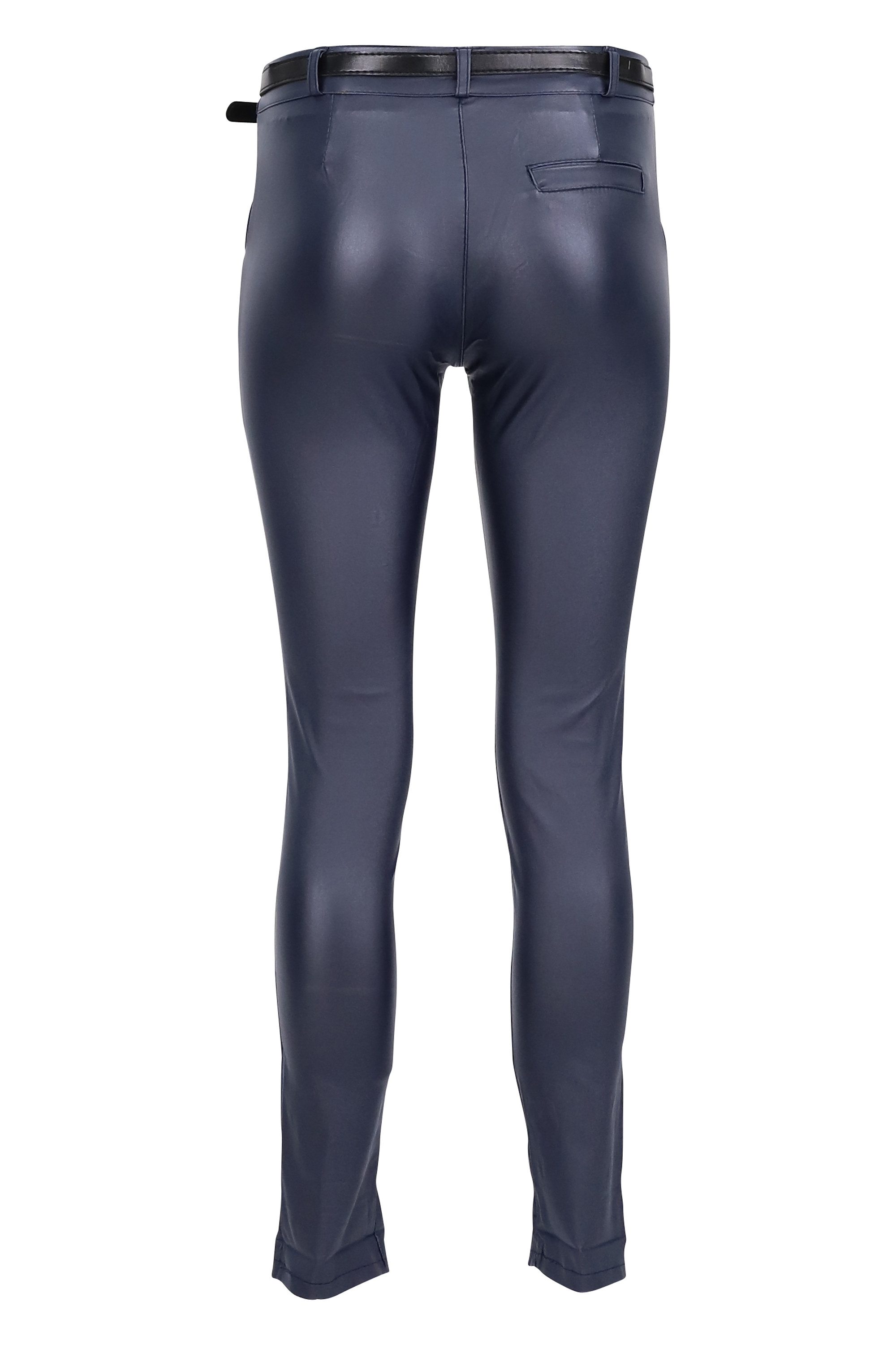 malito more than fashion Chinohose 1031 unifarbene stretch Basic Hose in Lederoptik