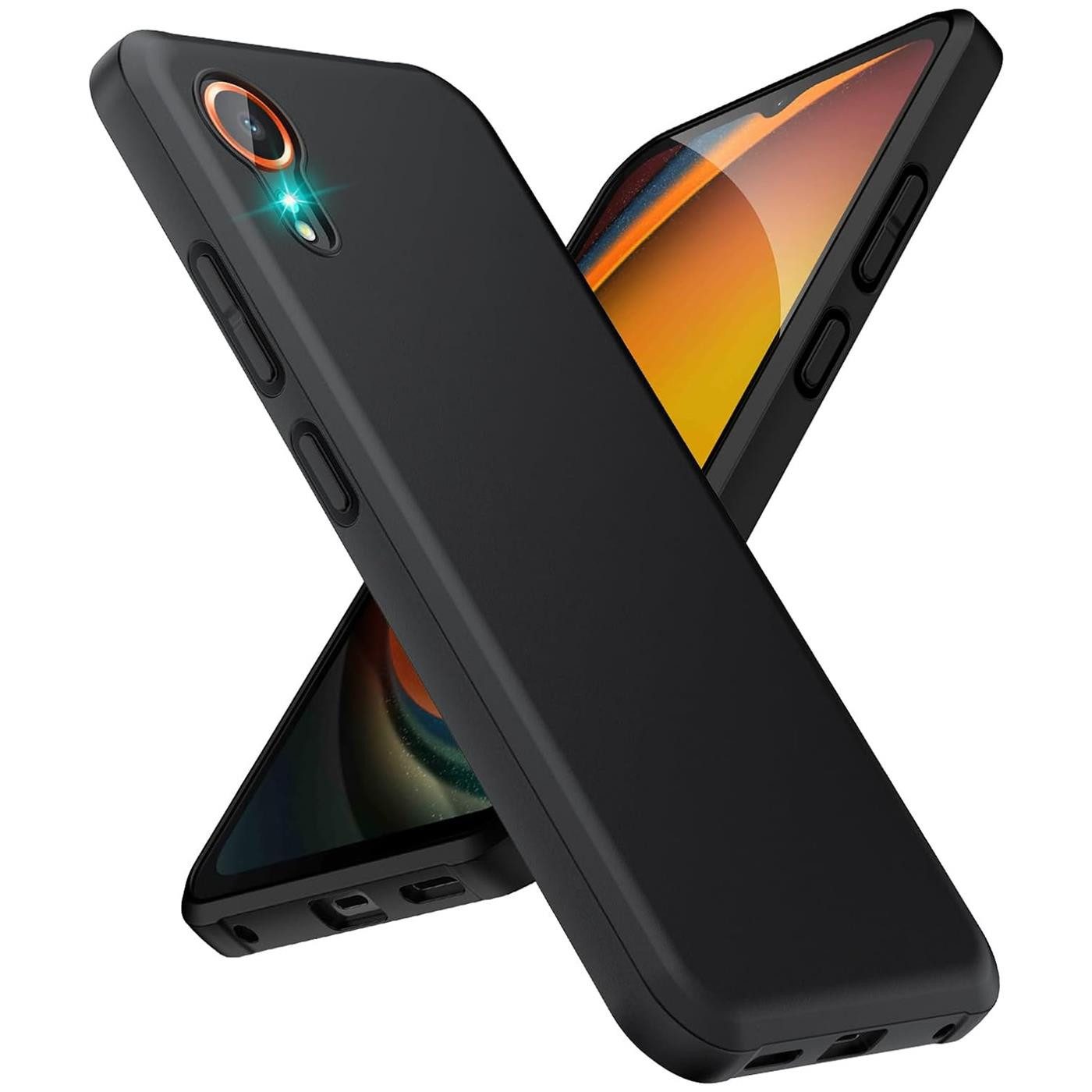 CoolGadget Handyhülle Handy Schutzhülle für Samsung Galaxy XCover 7 matt schwarz 6,6 Zoll, Silikon TPU Hülle Schutz Tasche Cover schlicht Slim Case