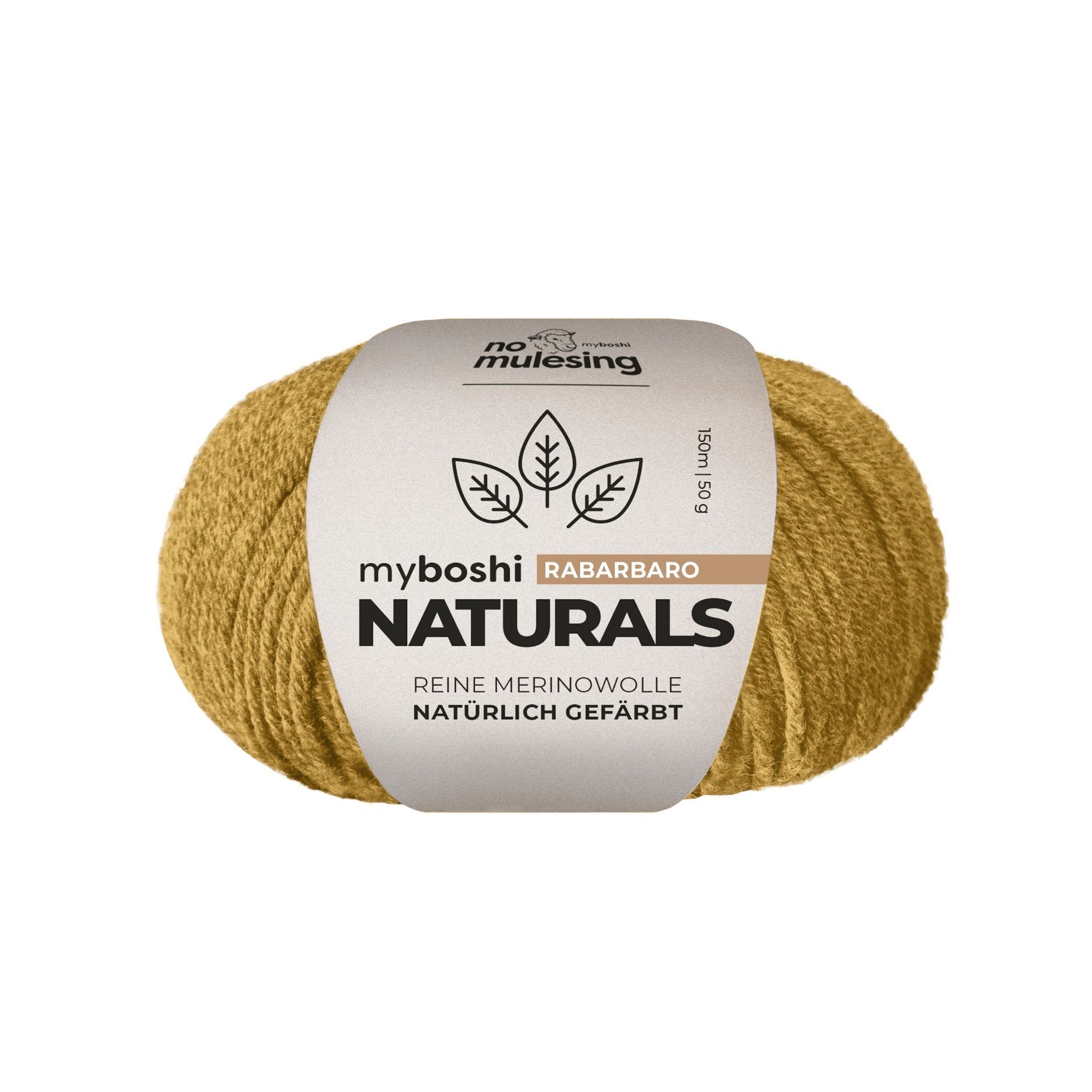 myboshi Naturals, 100% naturgefärbte Wolle, nachhaltig Häkelwolle, 150 m (1-St., Naturals Wolle 100% Merinowolle), Uni
