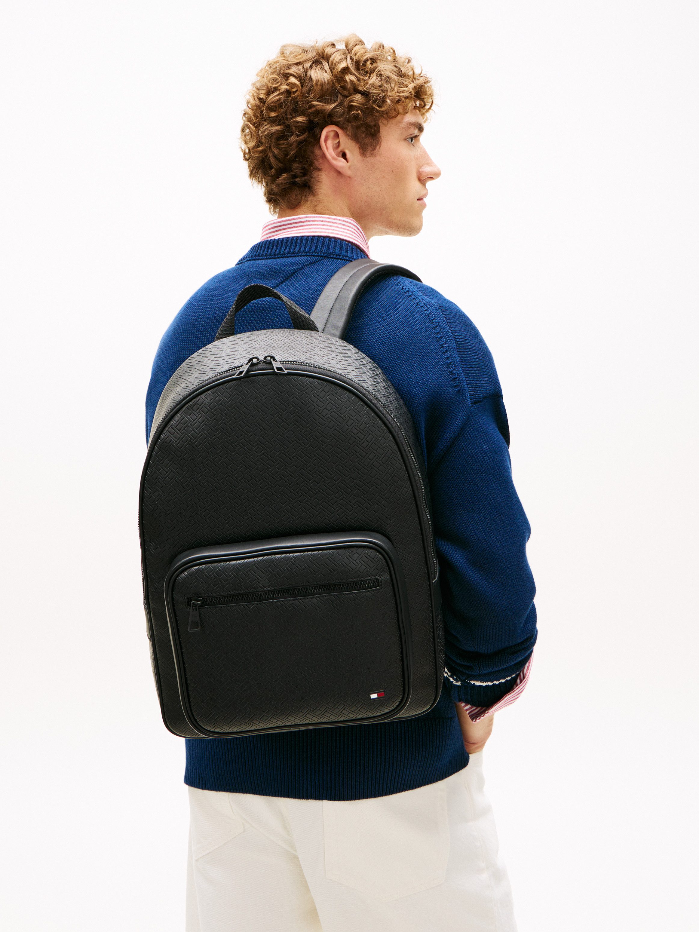 Tommy Hilfiger Rucksack TH EMBOSSED FLAG BACKPACK, Unisex Freizeitrucksack, City Bag, verstellbare Schulterriemen