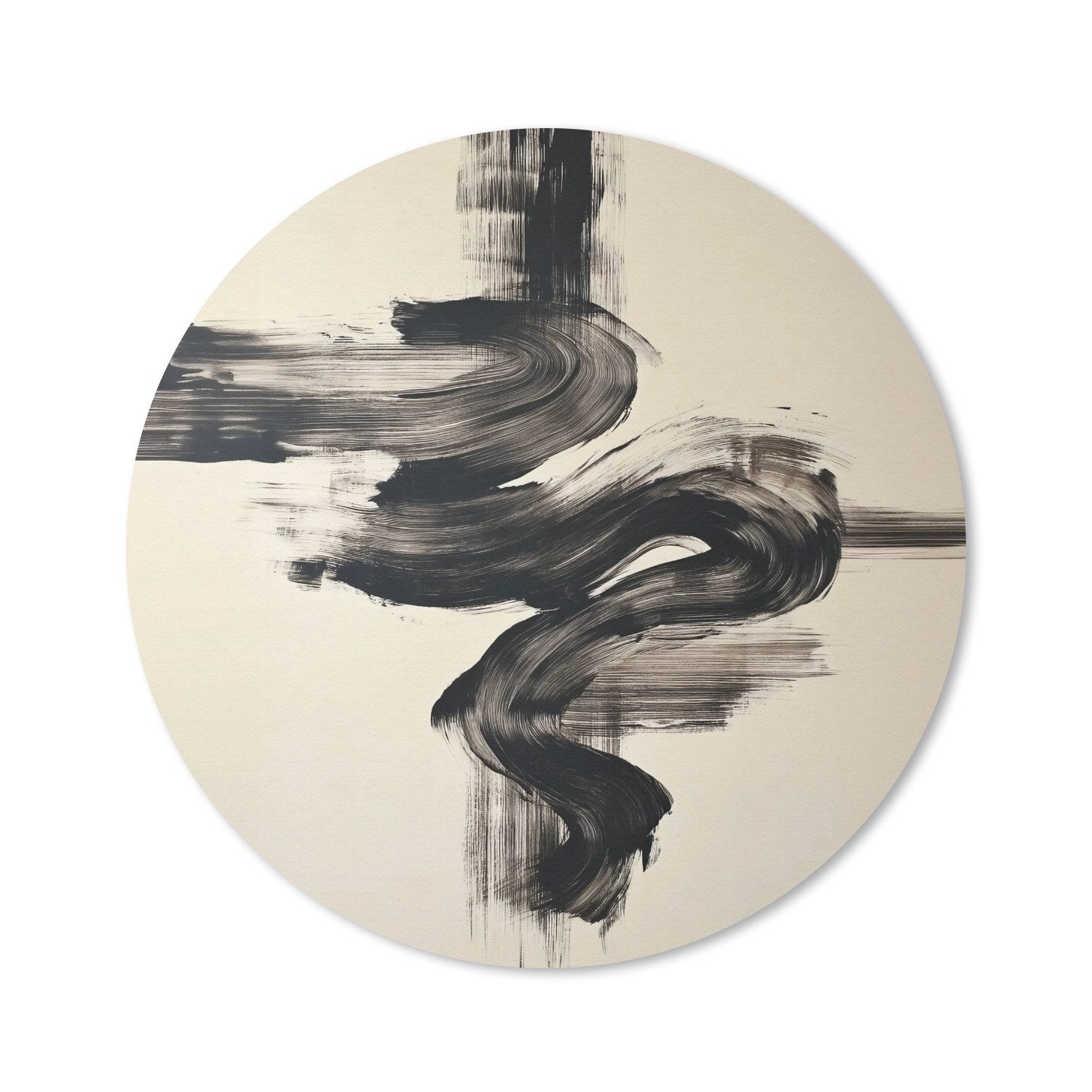 Wellen - Pinselstriche - Beige - Minimalistisch