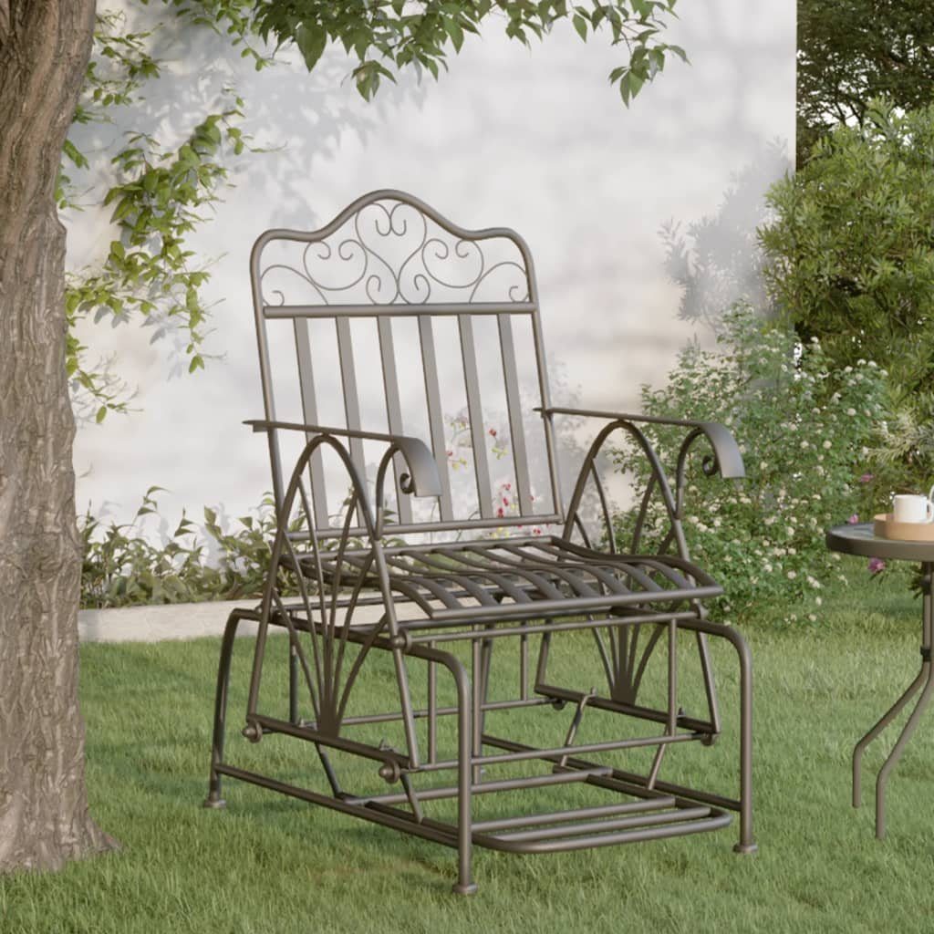 vidaXL Gartenbank Schaukelstuhl 61 cm Schwarz Stahl (1-St)