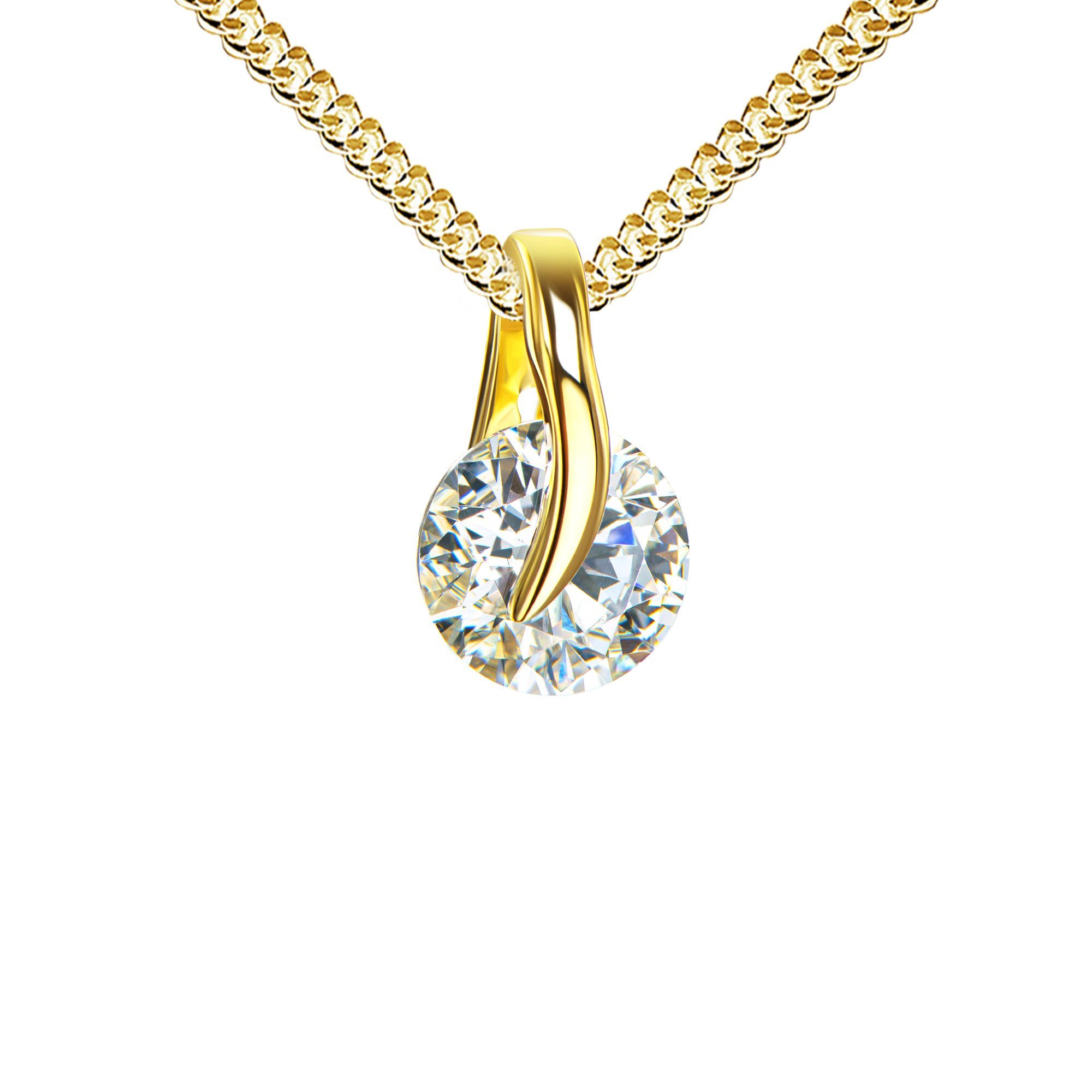 JEVELION Kette mit Anhänger Zikonia Anhänger 585 Gold - Made in Germany (Go günstig online kaufen