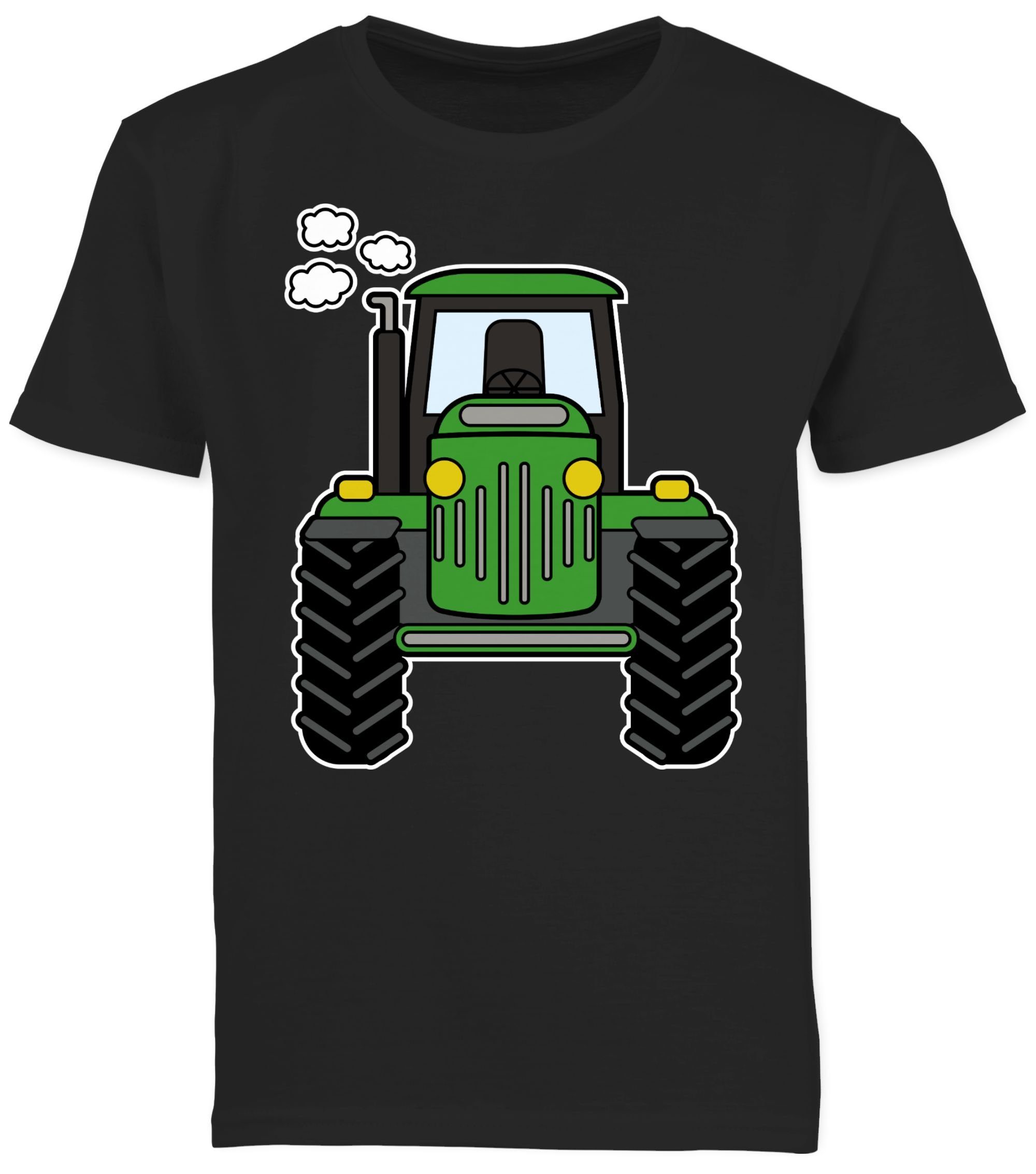 Shirtracer T-Shirt Traktor Front Traktor 3 Schwarz