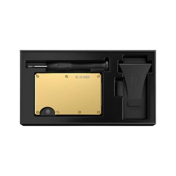 The Ridge Kartenetui The Ridge Wallet Bundle, 24 Karat Gold plated, auswechselbares Gummiband, Platz für bis zu 12 Karten und Blockiert RFID (drahtloser Diebstahl), minimalistisches Design