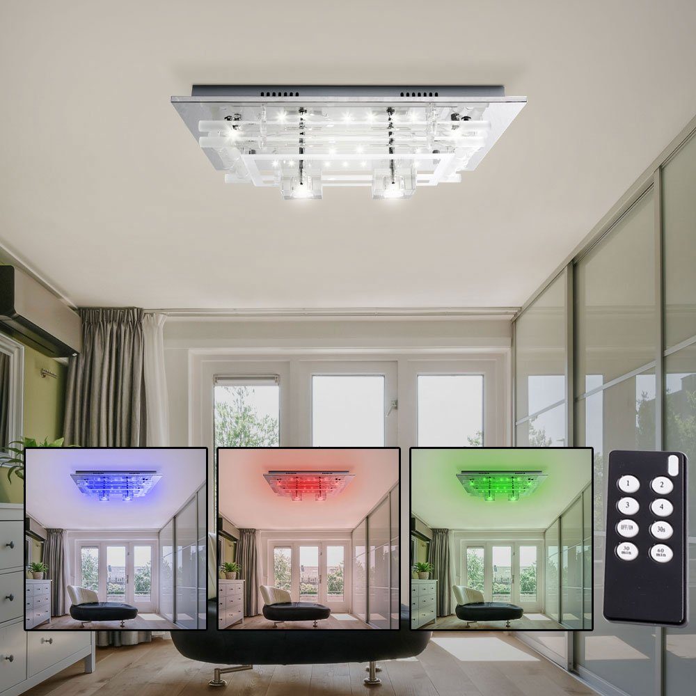 LED Farbwechsler Wohn Schlaf Zimmer Lampe dimmbar Decken Leuchten Fernbedienung 