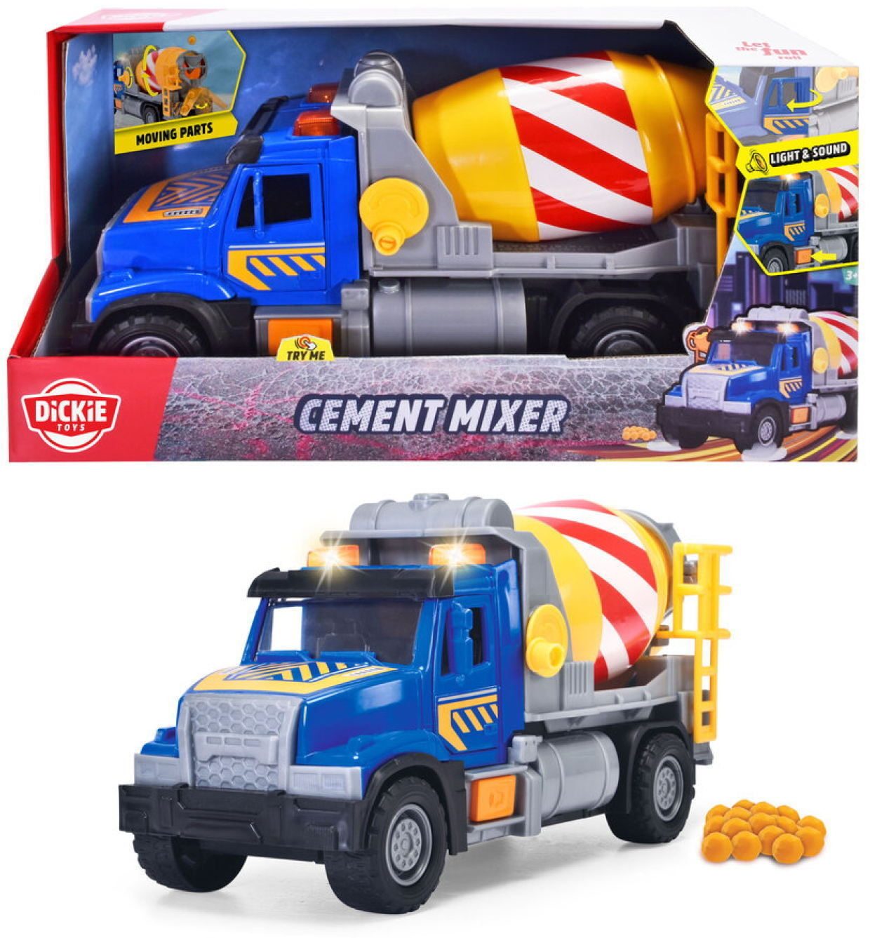 Dickie Toys Spielzeug-Betonmischer Spielfahrzeug Betonmischer Real / City Heroes Cement Truck 203746019