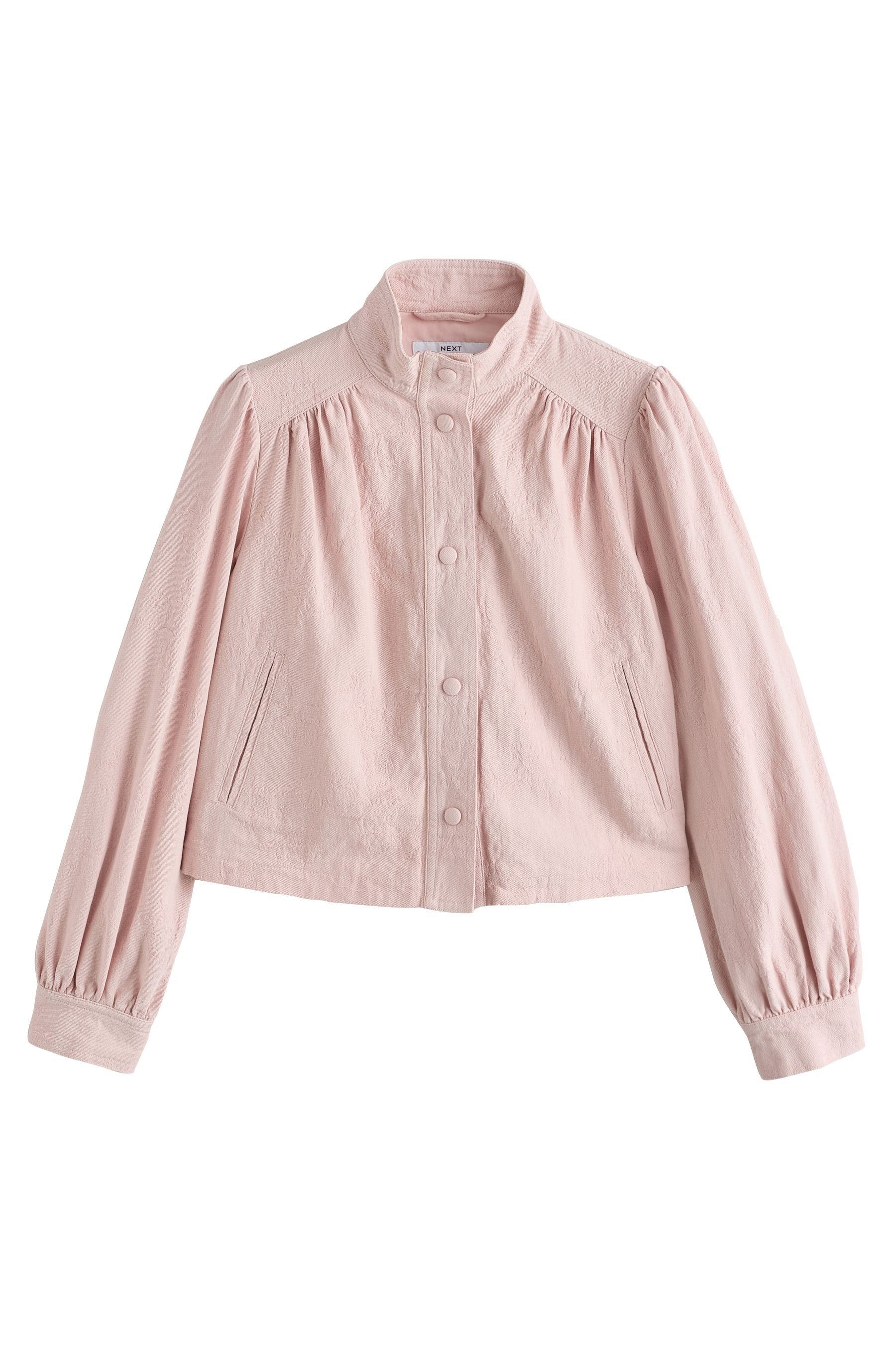 Kurzjacke Jacquard-Jacke mit Trichterkragen