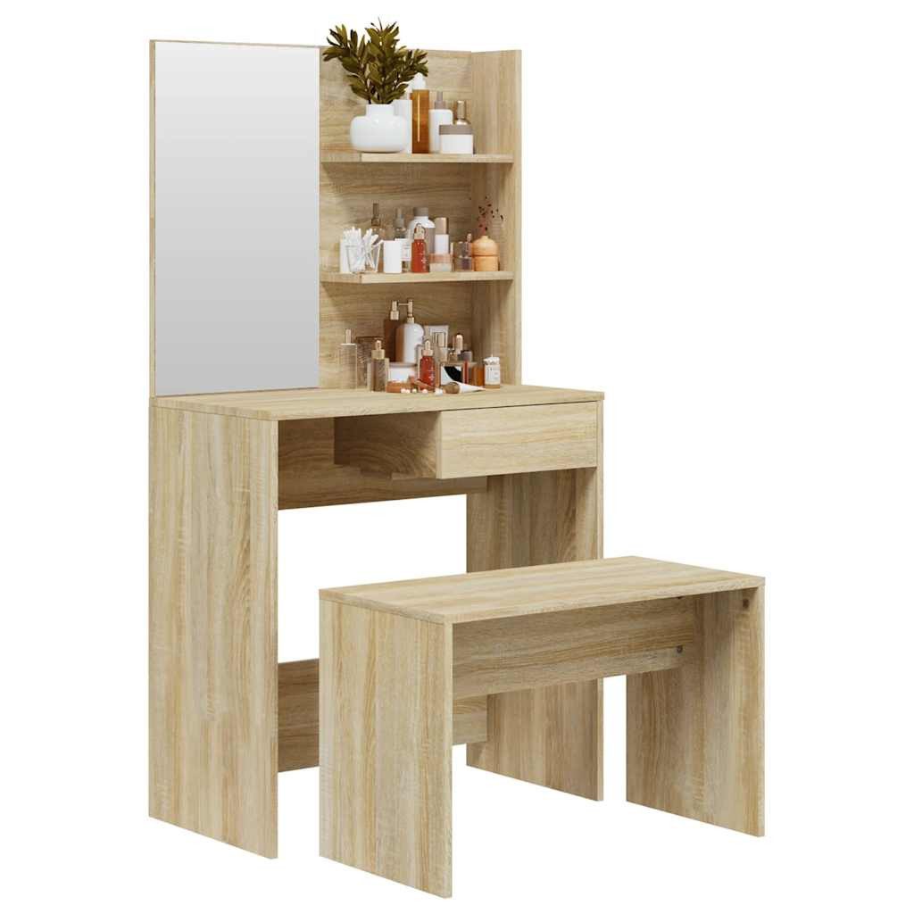 vidaXL Schminktisch Schminktisch-Set Sonoma-Eiche 74,5x40x141 cm (1-St)