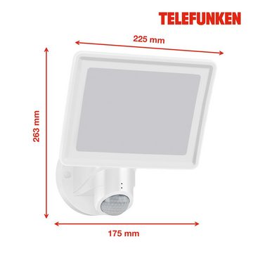 Telefunken LED Außen-Wandleuchte 304406TF, 333, LED fest verbaut, Neutralweiß, Außenleuchte IP44 Bewegungssensor 2000lm 4000K 20W