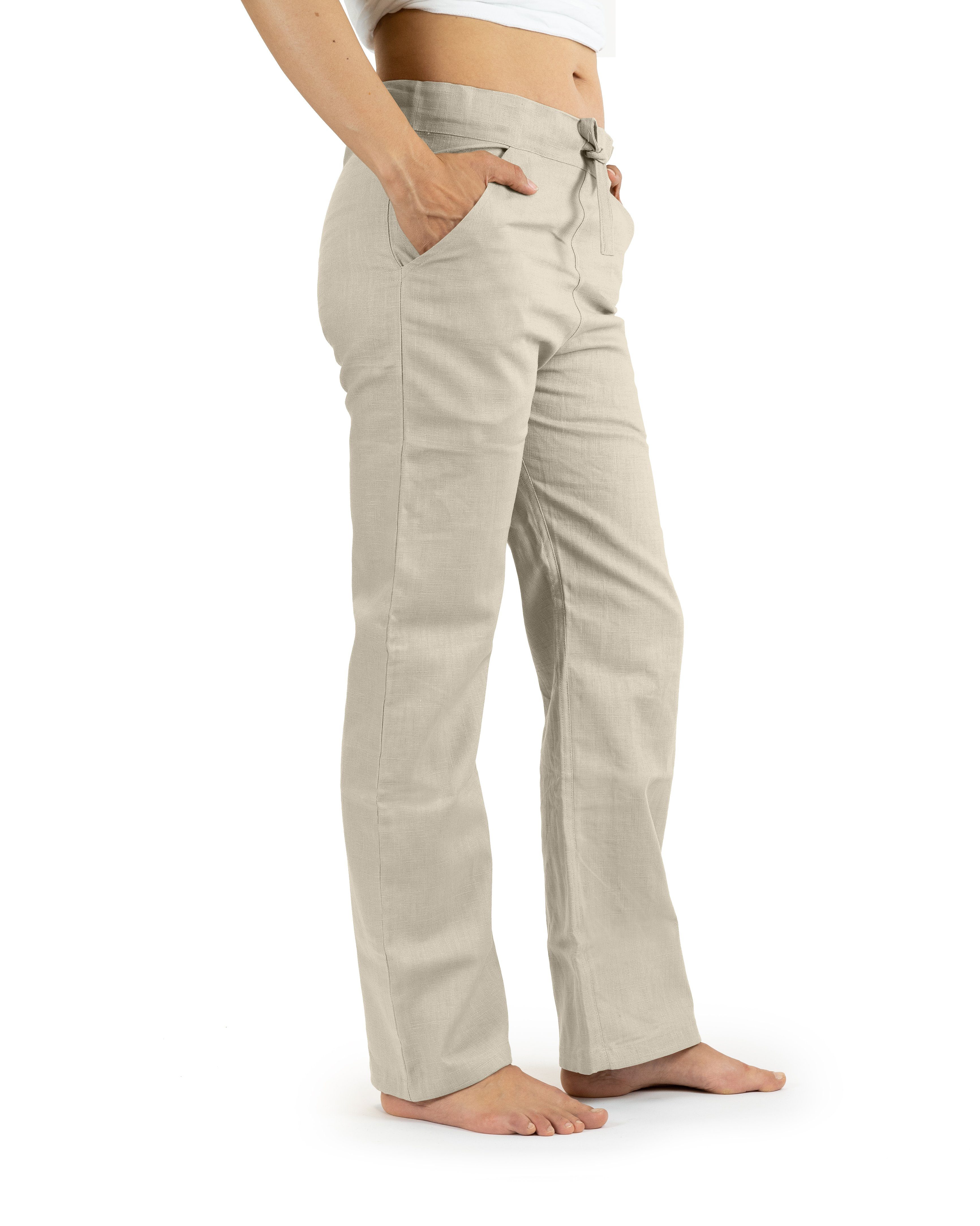 beige SCHAZAD Leinenhose Essential-Slim