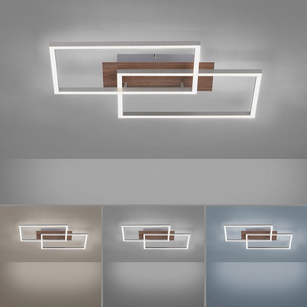 etc-shop LED Deckenleuchte, LED-Leuchtmittel fest Kaltweiß, Deckenlampe Warmweiß, verbaut, Neutralweiß, Holzleuchte Tageslichtweiß, Deckenleuchte