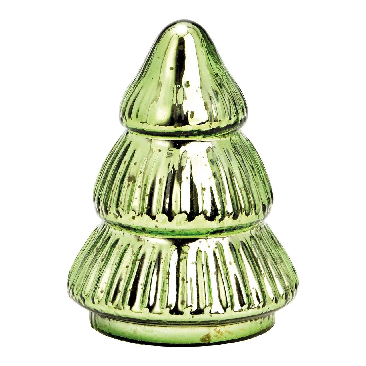 Interdesign24 Weihnachtsfigur Tannenbaum 2 Stück (2 St), aus Glas Grün 12 cm