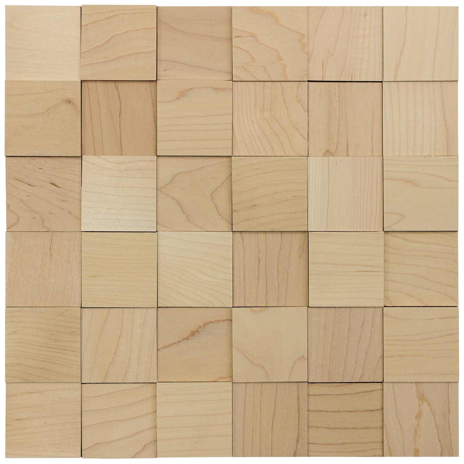 wodewa GmbH 3D Wandpaneel Vollholz - Serie 50 -, BxL: 5x5 cm, 0,00 qm, (Matte, 36-tlg., 0,09 m) 3D-Optik, Selbstklebend