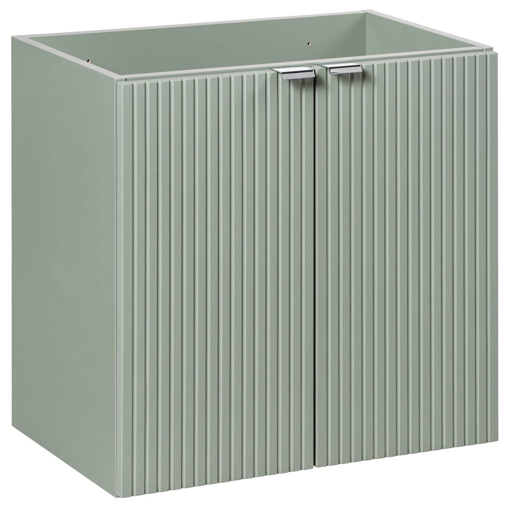 Lomadox Waschtisch NEWPORT-56-GREEN, Waschtischunterschrank, Schilfgrün mit gerillter Front, ca. 60/57/39cm