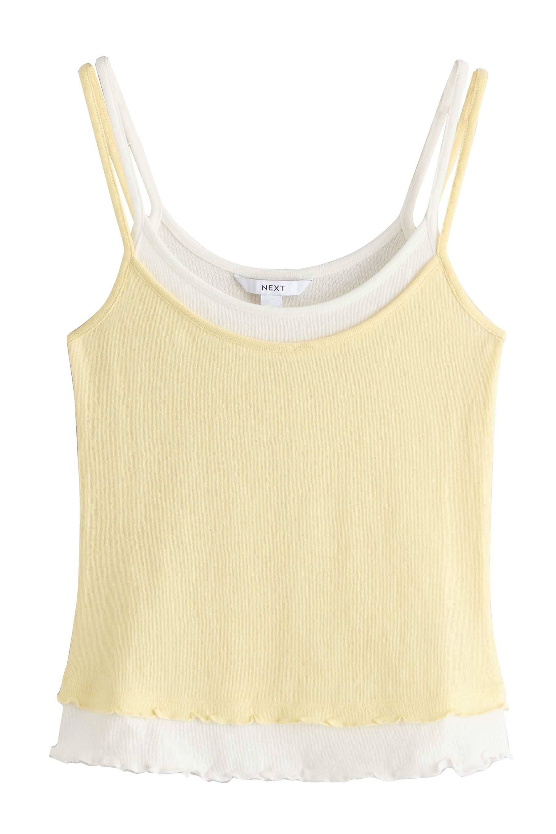 Next Trägertop Trägertop im Lagen-Look aus gewaschenem Jersey (1-tlg)