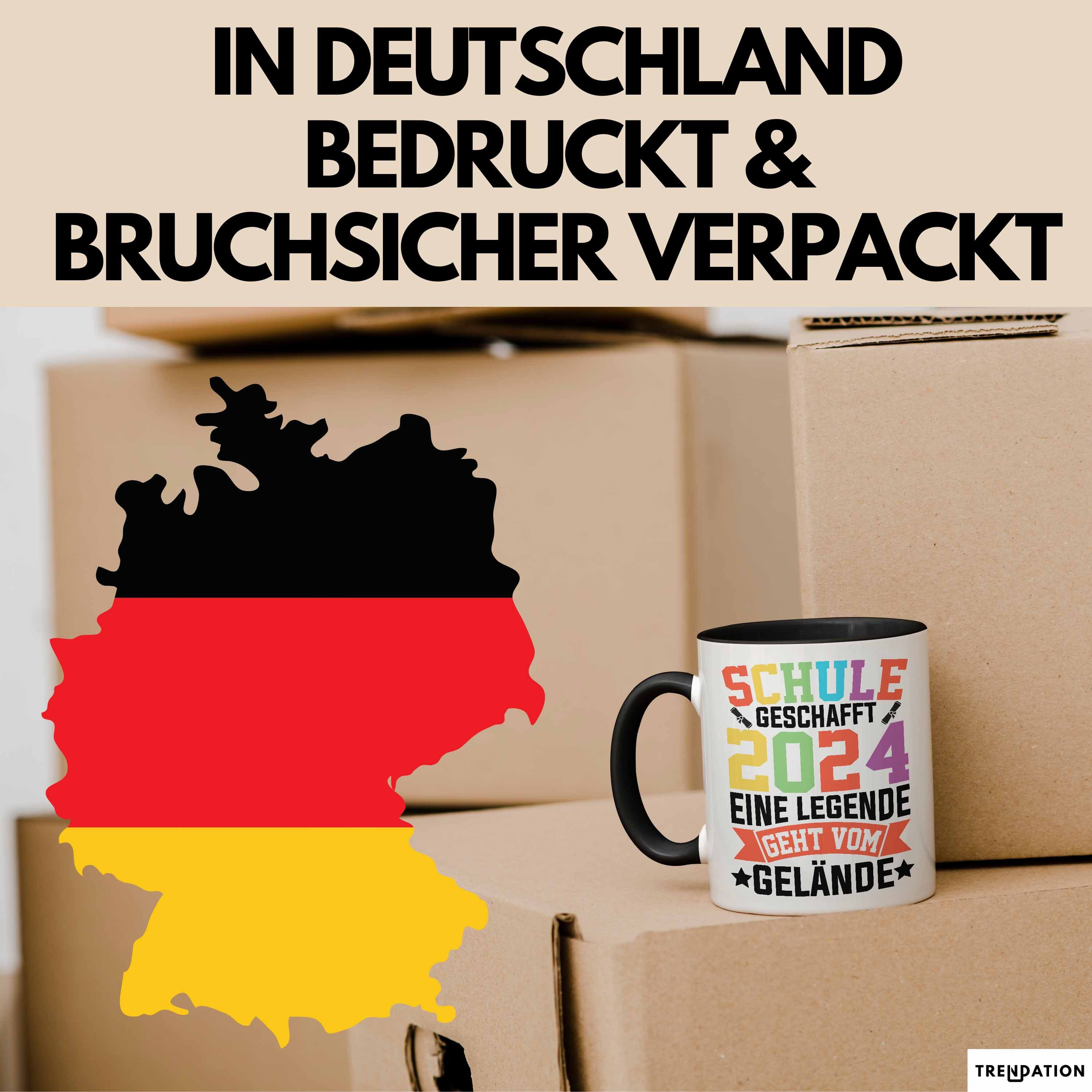 Trendation Tasse Schule Geschafft Abschluss Abi Tasse Geschenk 2025 Eine Legende Geht, Keramik